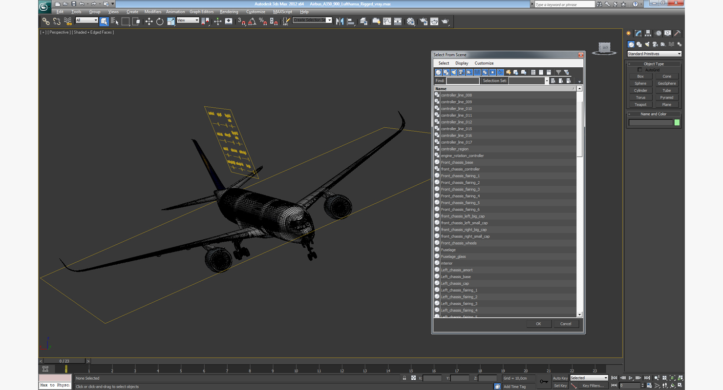 Airbus A350 900 Lufthansa Rigged 3D