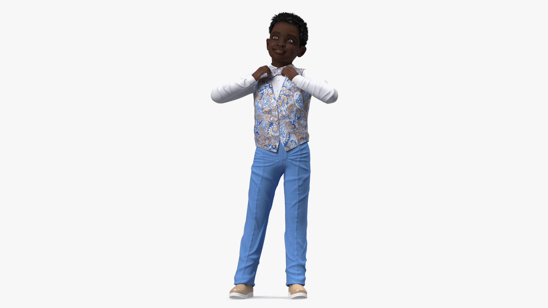 3D Black Child Boy Party Style Rigged for Maya model
