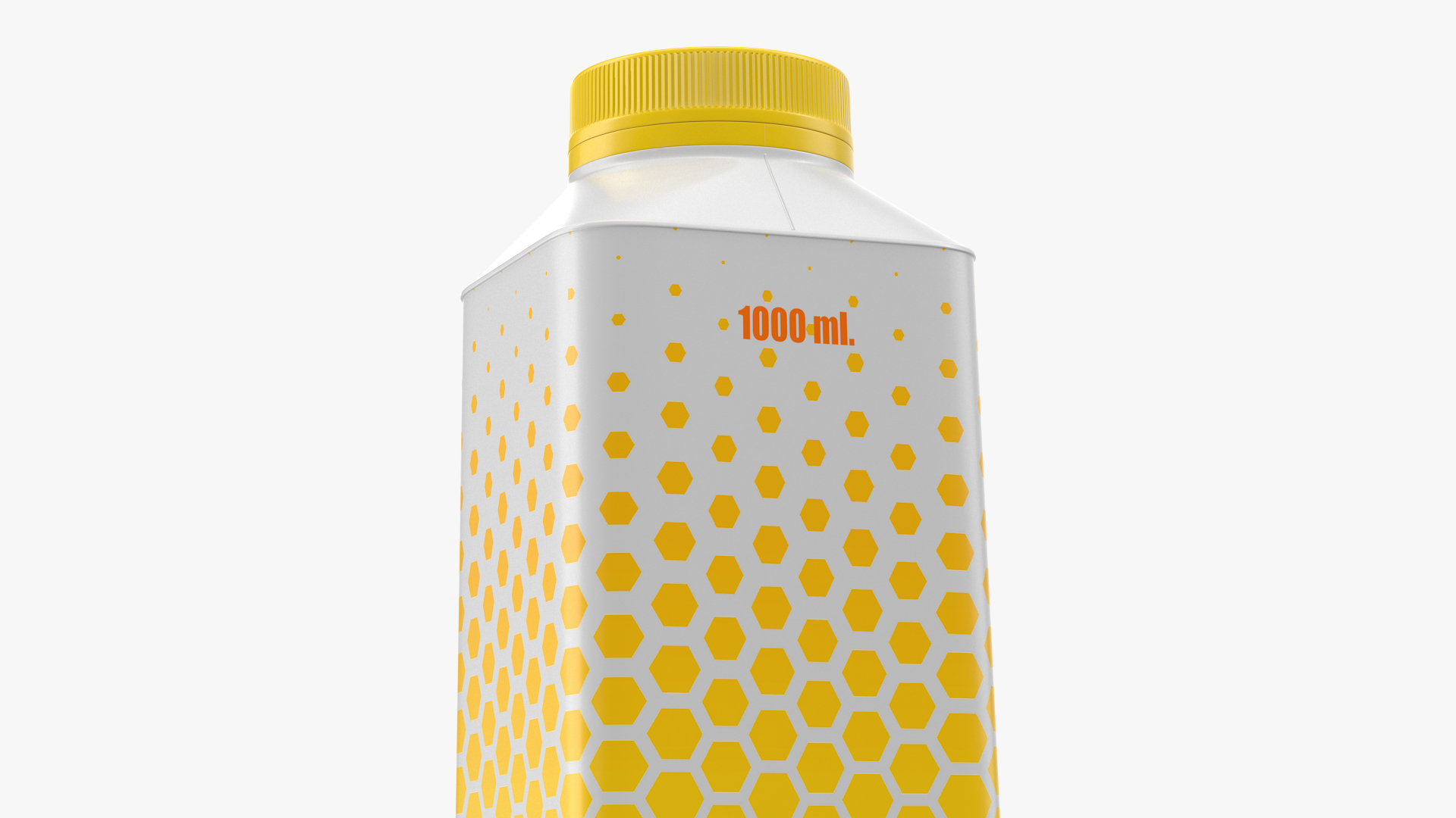 3D model Carton Package for Beverage with Cap Mockup Yellow