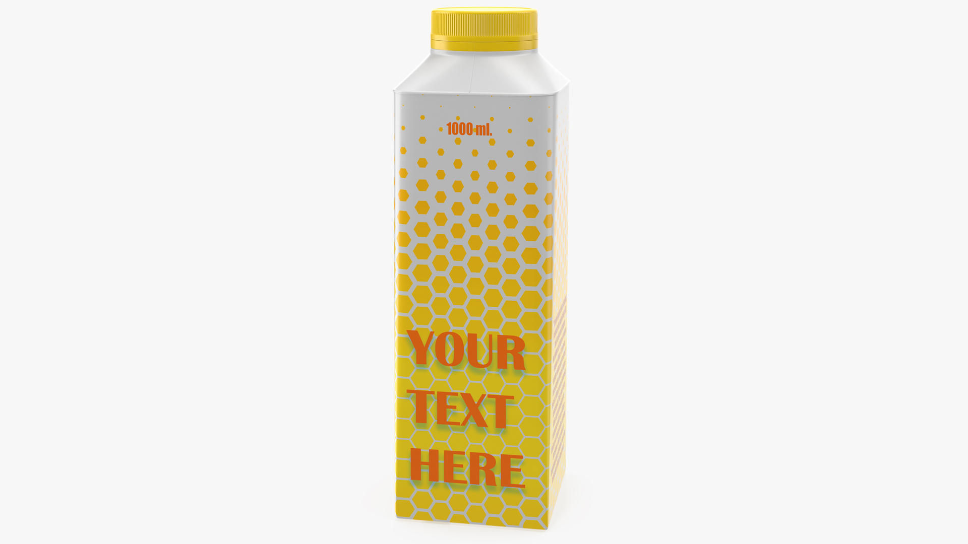 3D model Carton Package for Beverage with Cap Mockup Yellow