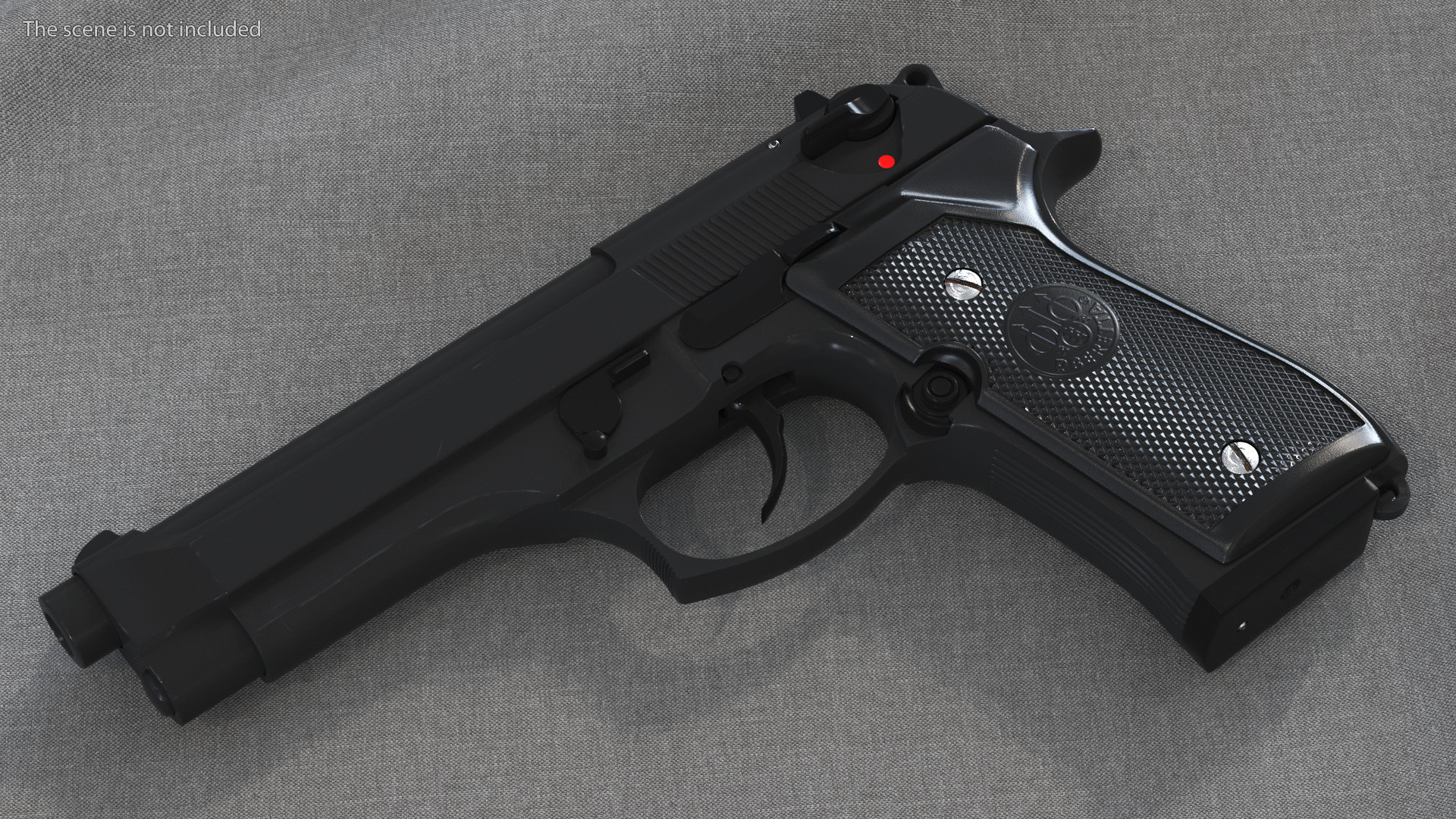 Beretta 92 Pistol With Kydex Holster Black 3D