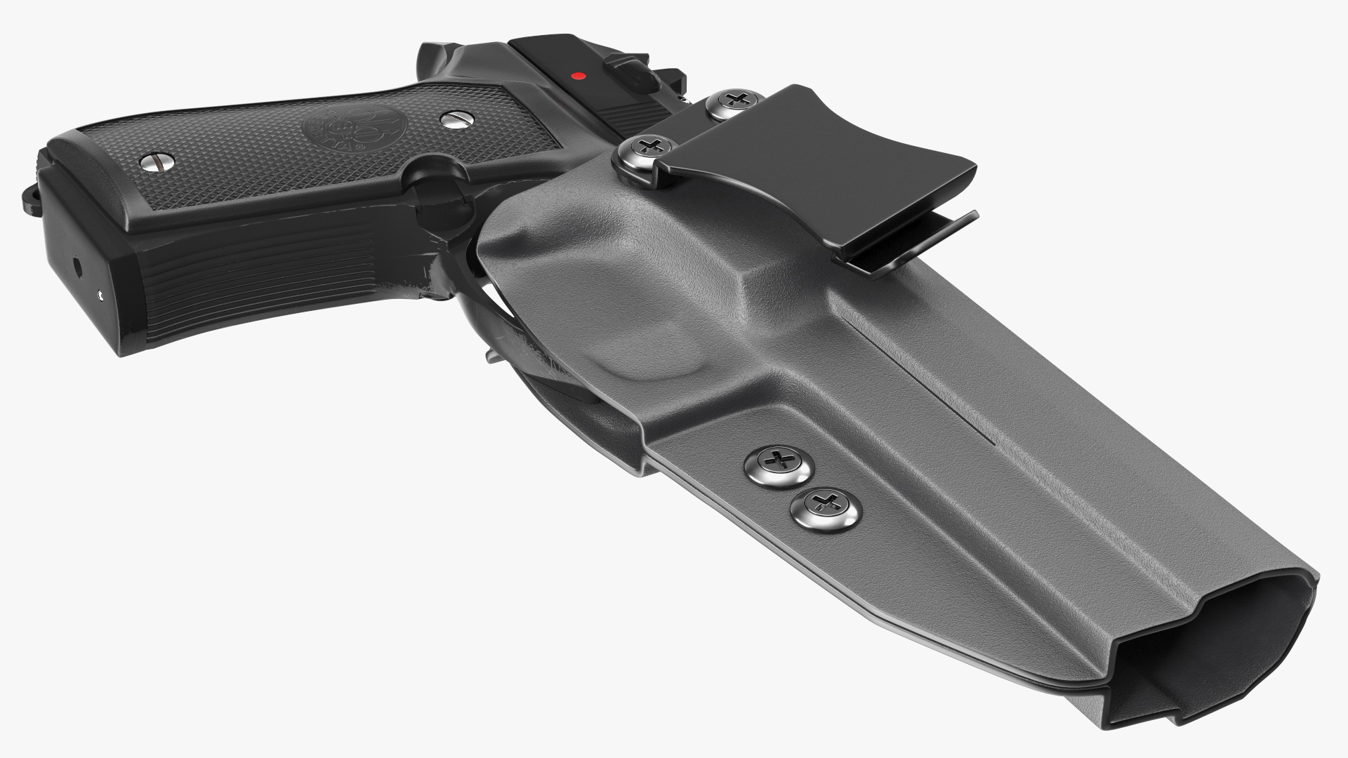 Beretta 92 Pistol With Kydex Holster Black 3D