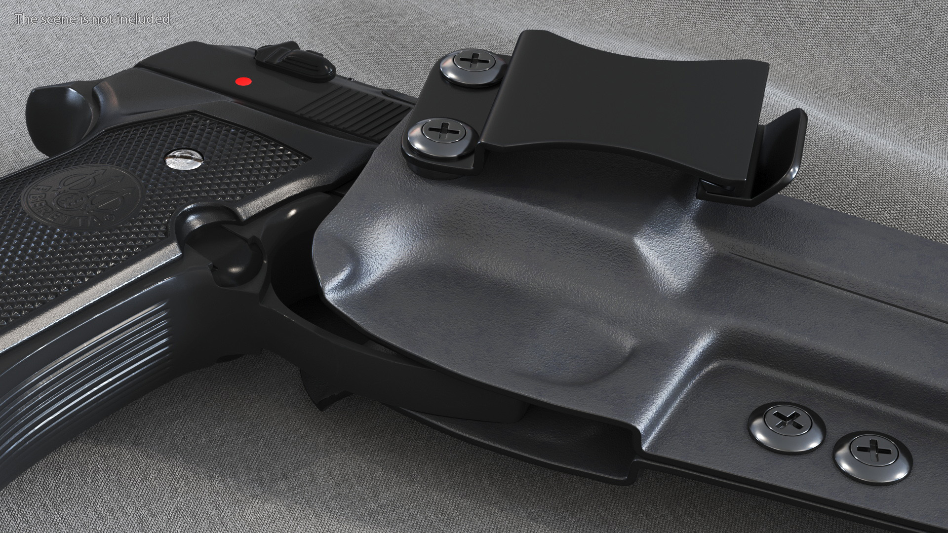 Beretta 92 Pistol With Kydex Holster Black 3D