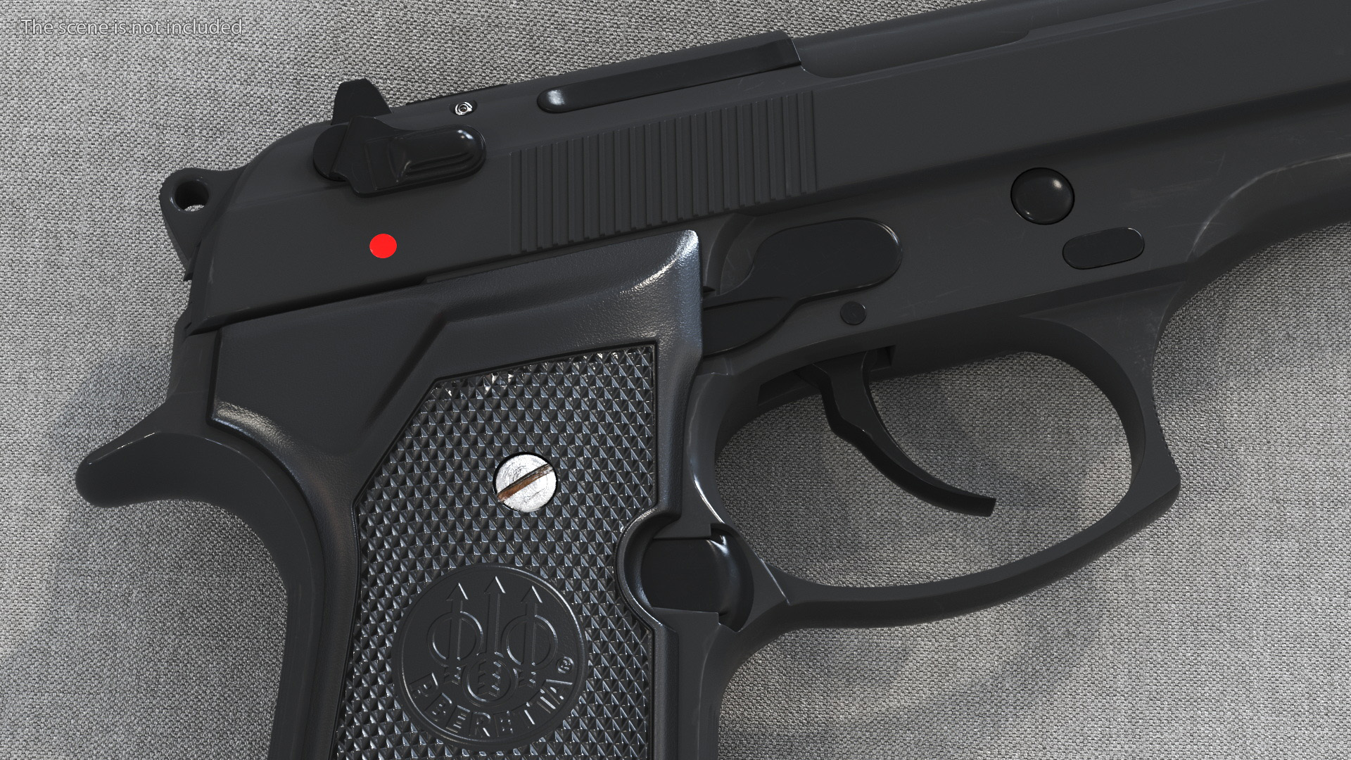 Beretta 92 Pistol With Kydex Holster Black 3D