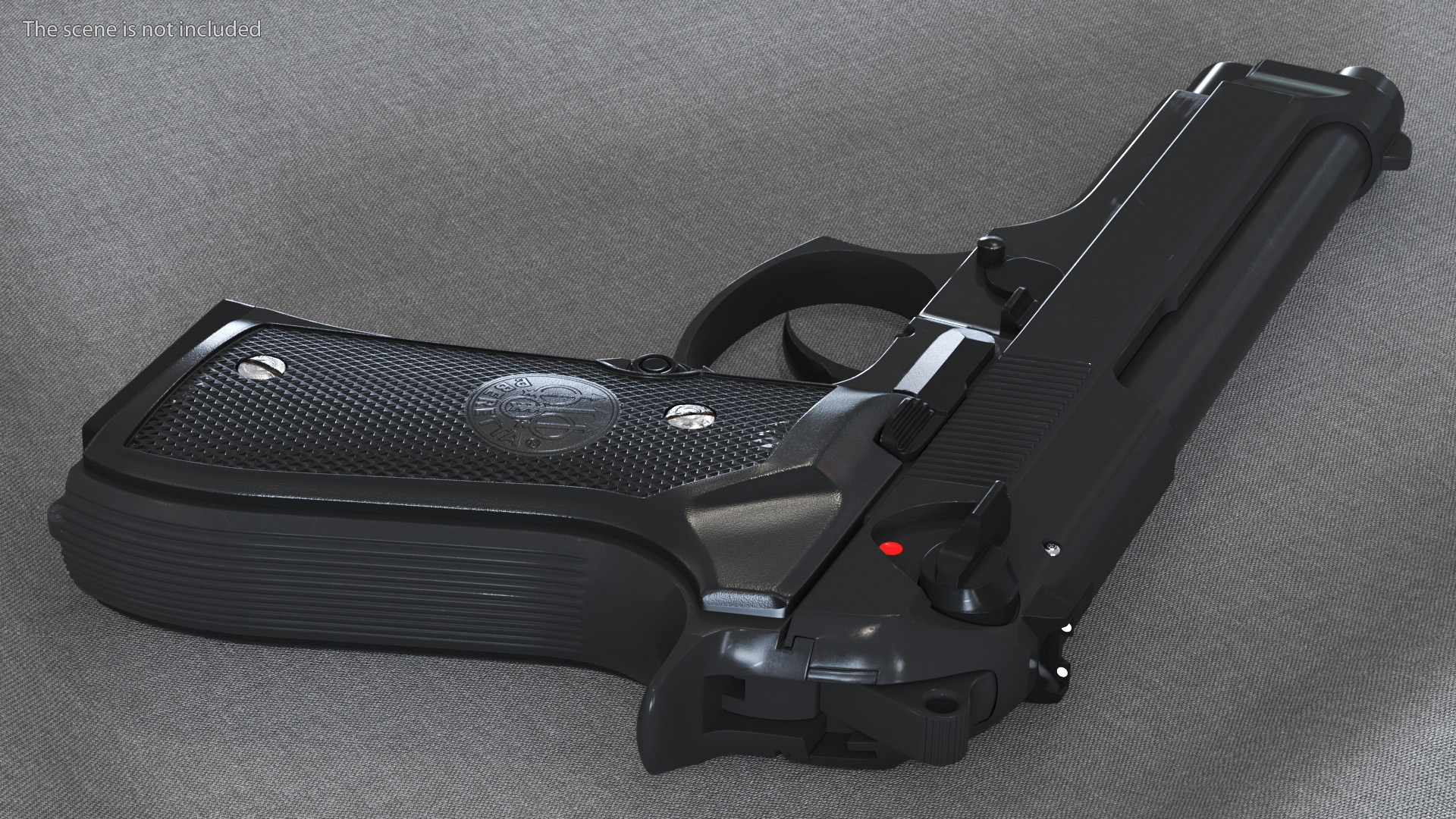 Beretta 92 Pistol With Kydex Holster Black 3D