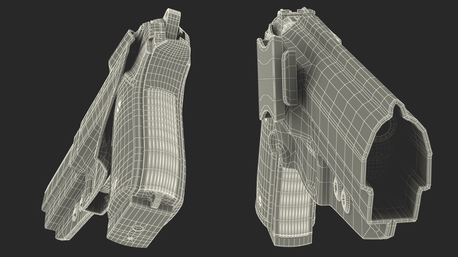 Beretta 92 Pistol With Kydex Holster Black 3D