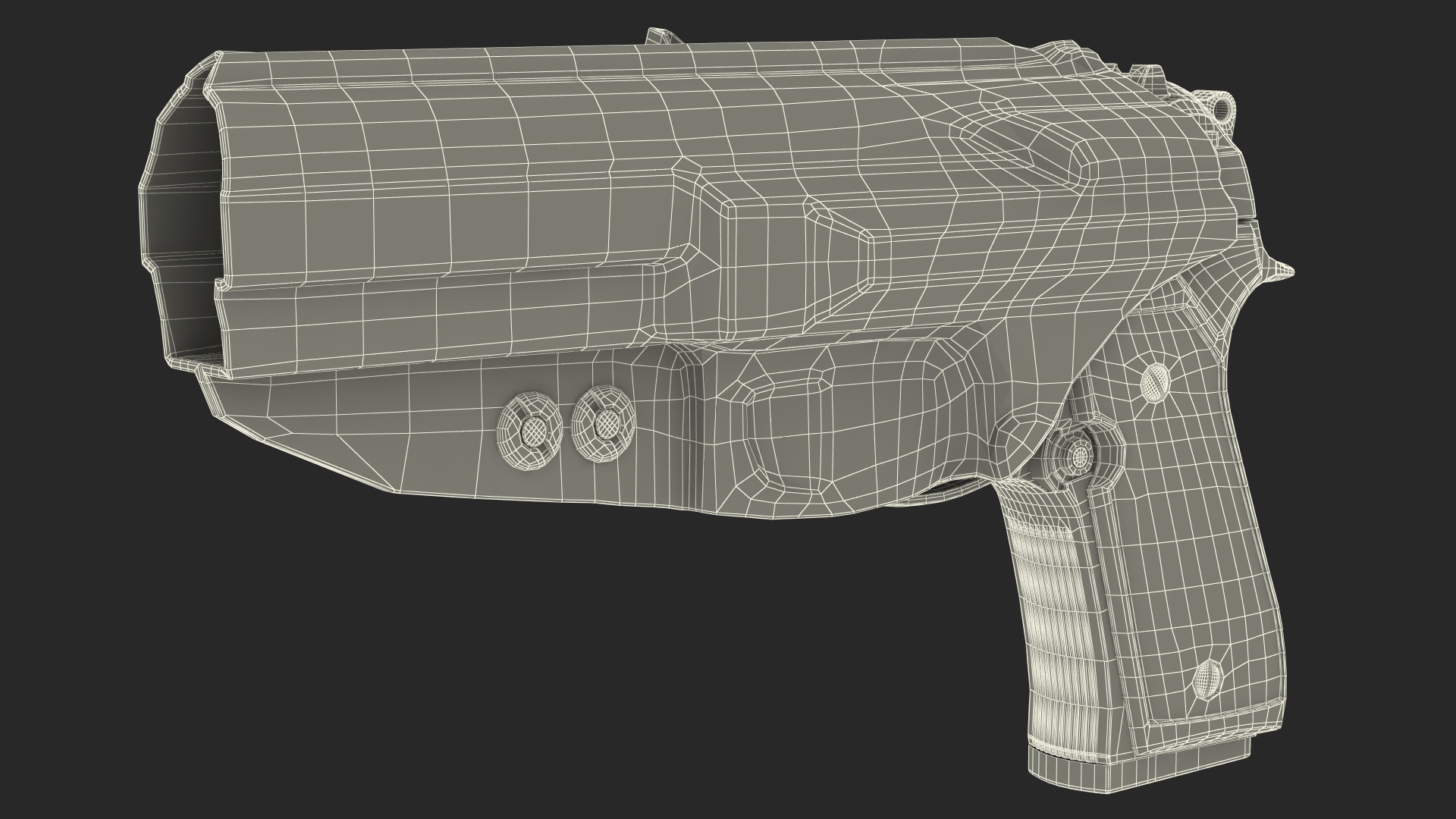 Beretta 92 Pistol With Kydex Holster Black 3D