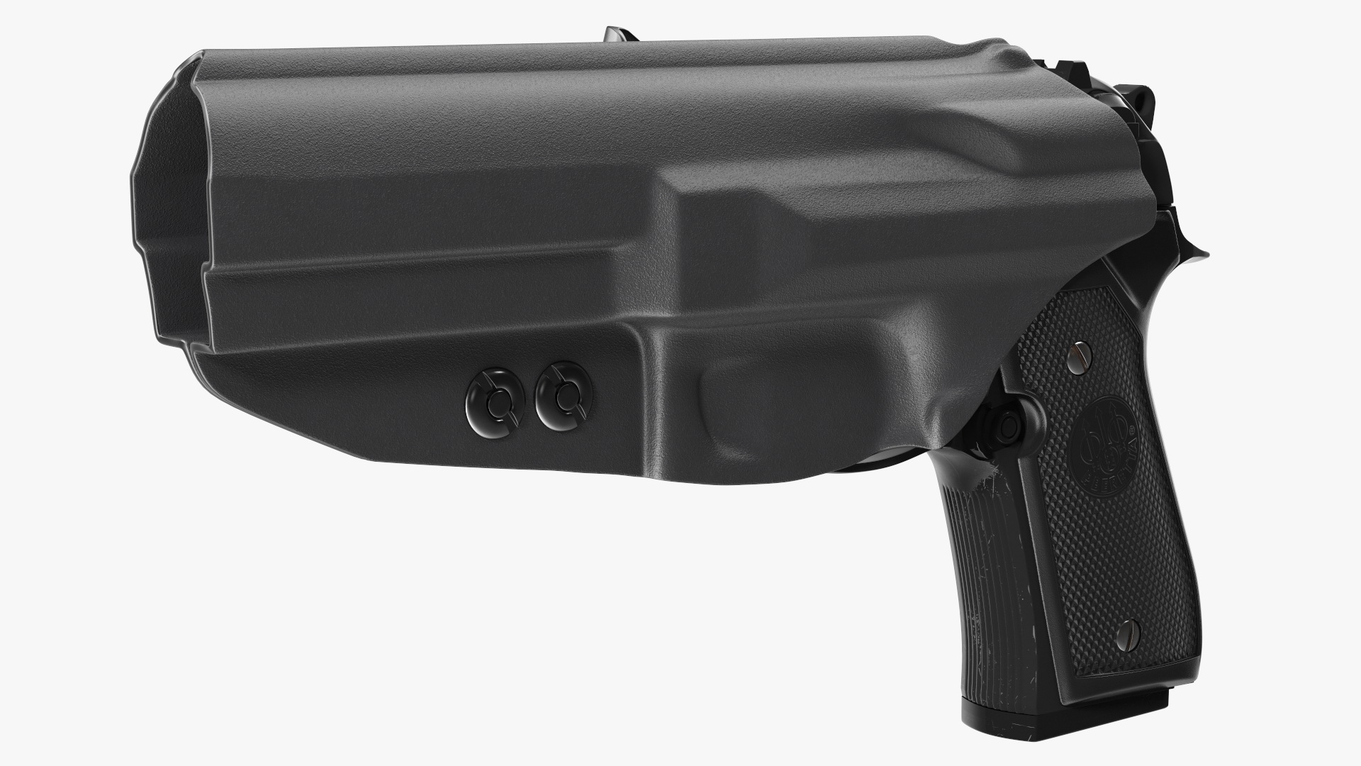 Beretta 92 Pistol With Kydex Holster Black 3D