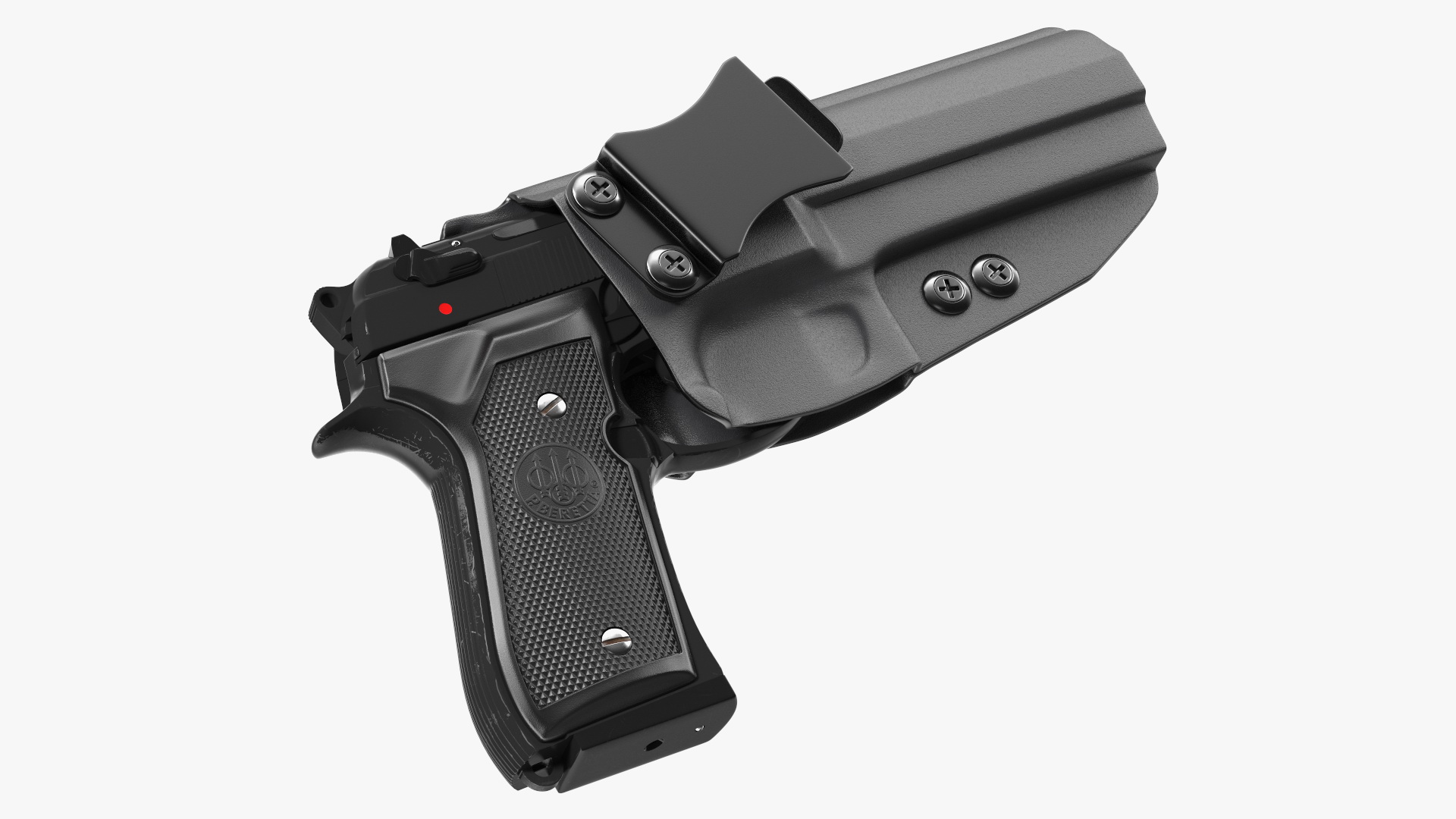 Beretta 92 Pistol With Kydex Holster Black 3D