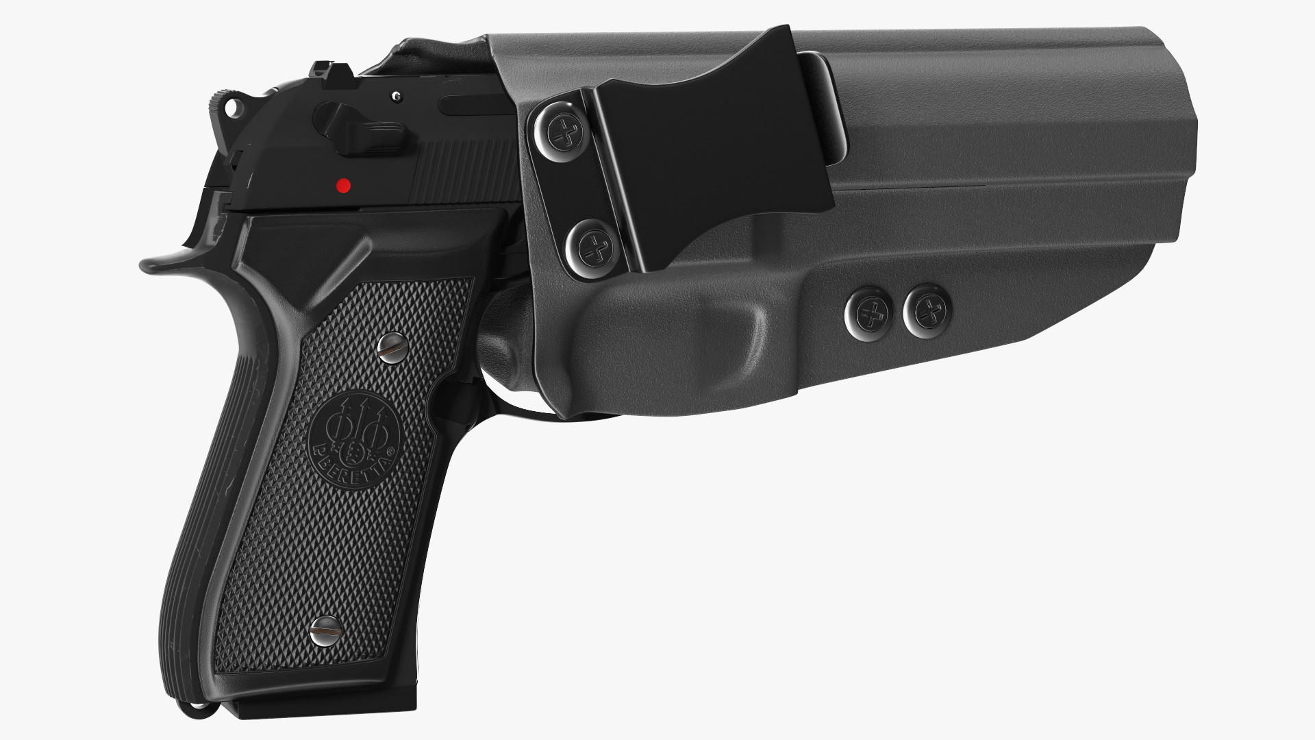 Beretta 92 Pistol With Kydex Holster Black 3D