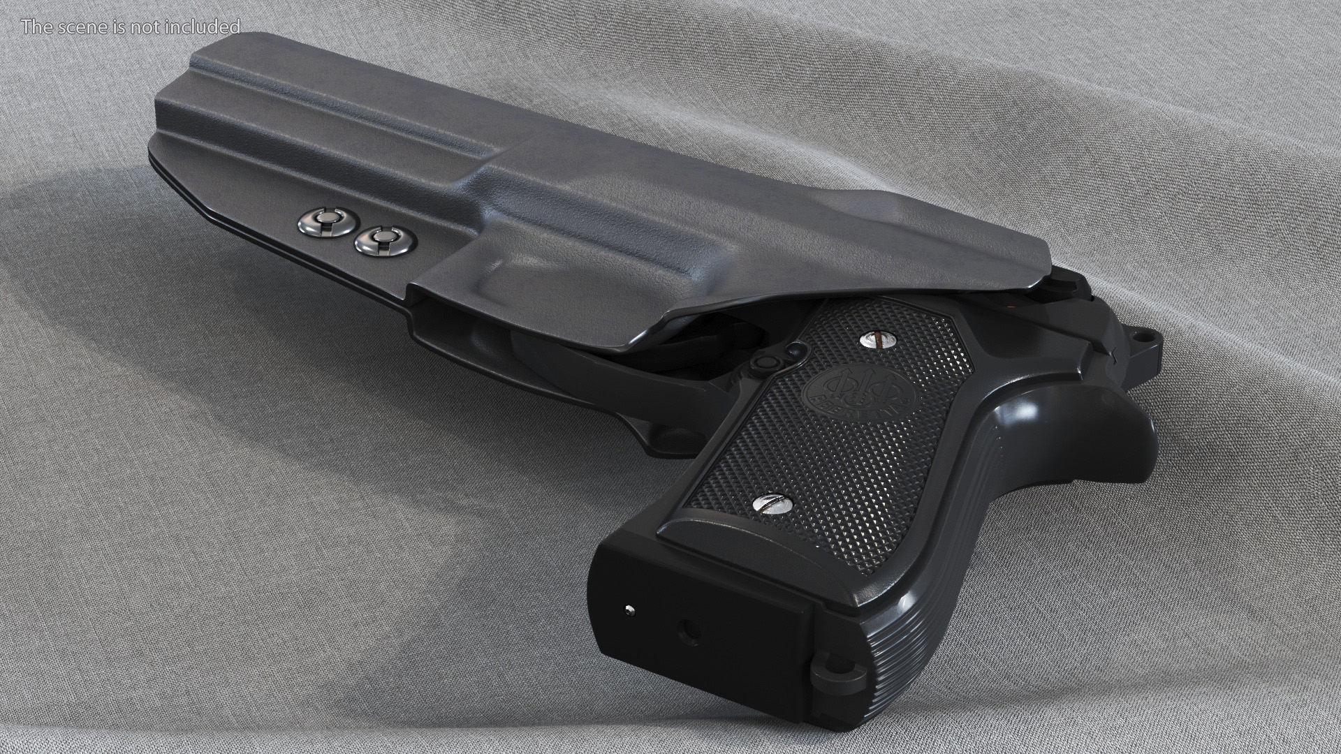 Beretta 92 Pistol With Kydex Holster Black 3D