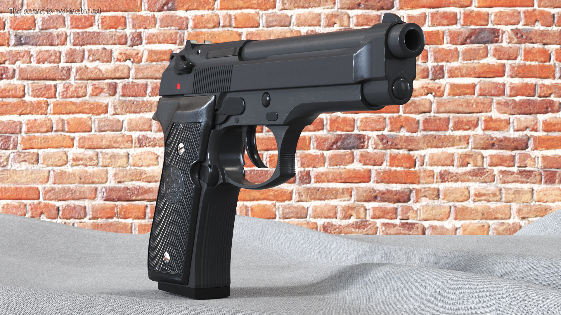 Beretta 92 Pistol With Kydex Holster Black 3D