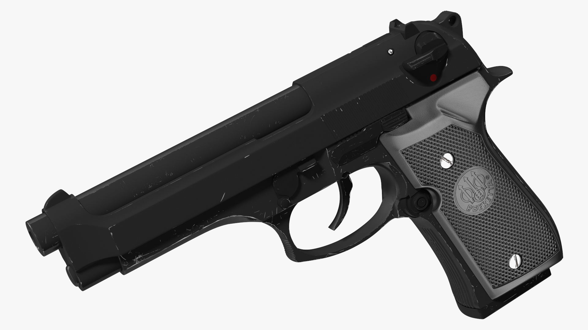 Beretta 92 Pistol With Kydex Holster Black 3D