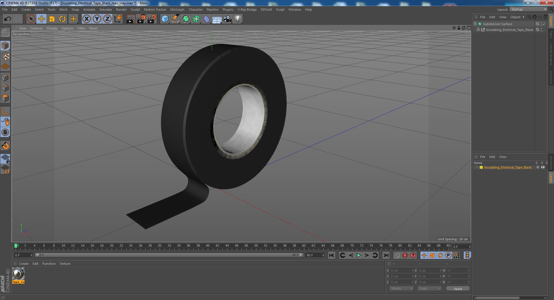 Insulating Electrical Tape Black 3D
