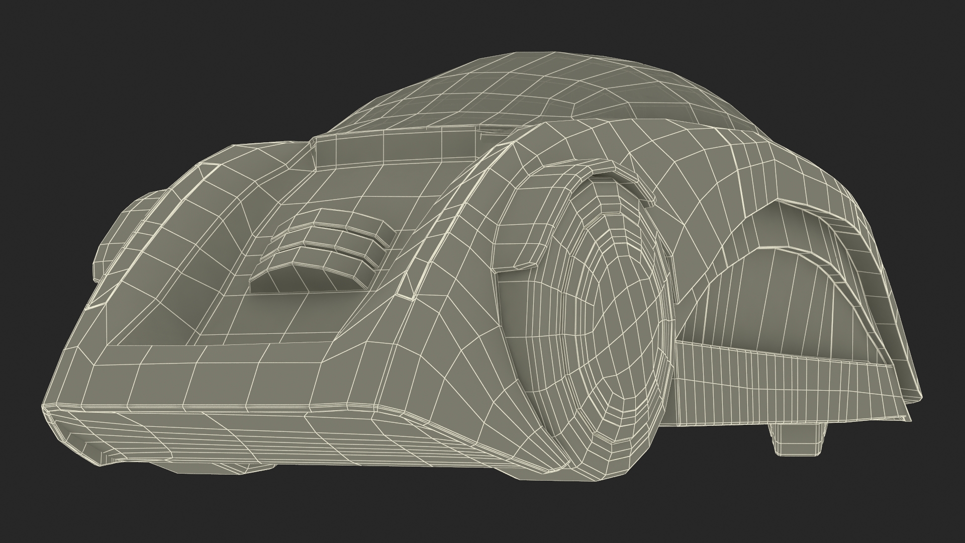 3D Sci-fi Car Trike Metallic Rigged for Cinema 4D
