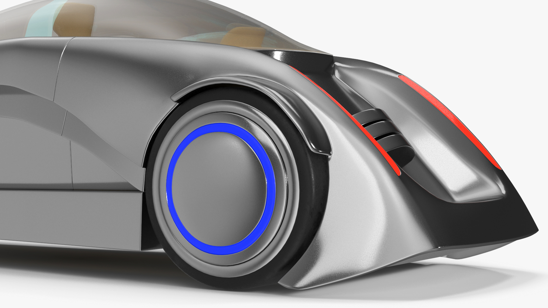 3D Sci-fi Car Trike Metallic Rigged for Cinema 4D