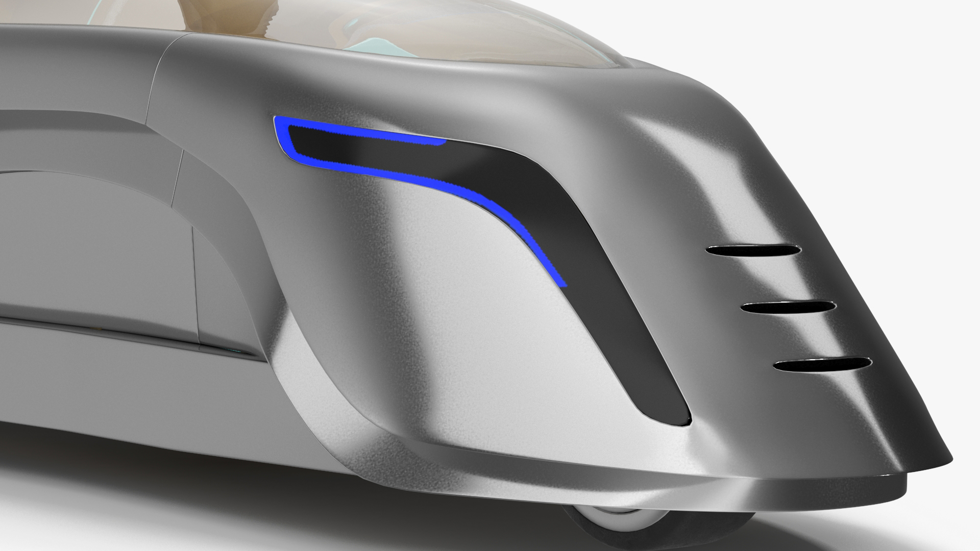 3D Sci-fi Car Trike Metallic Rigged for Cinema 4D