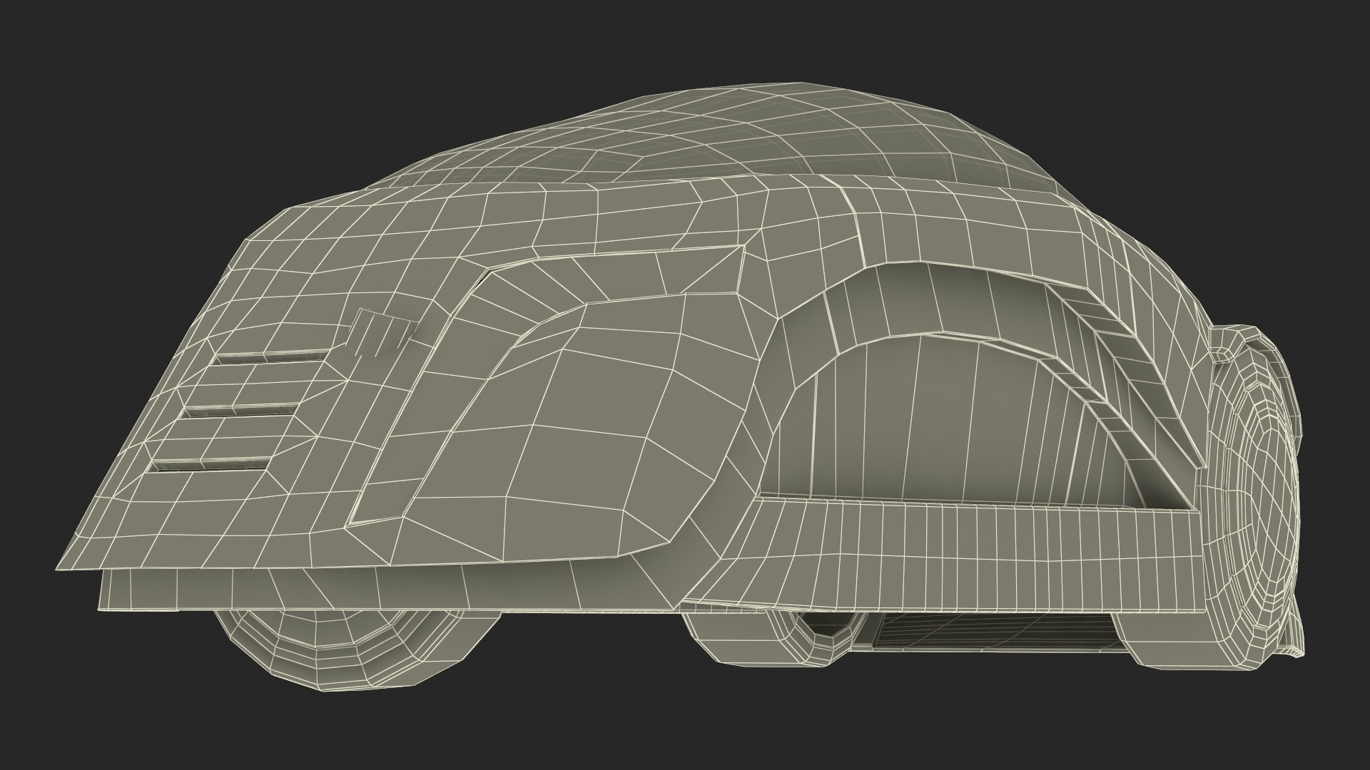 3D Sci-fi Car Trike Metallic Rigged for Cinema 4D