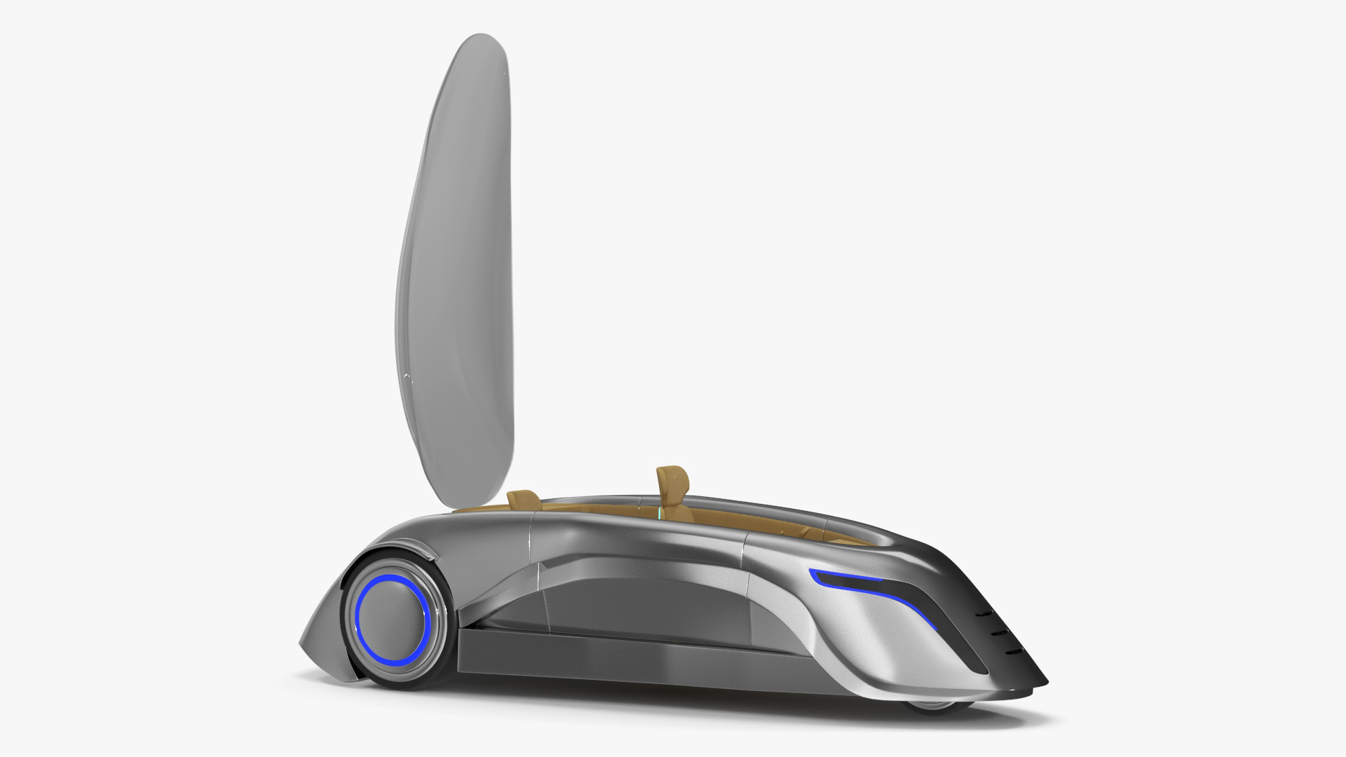 3D Sci-fi Car Trike Metallic Rigged for Cinema 4D