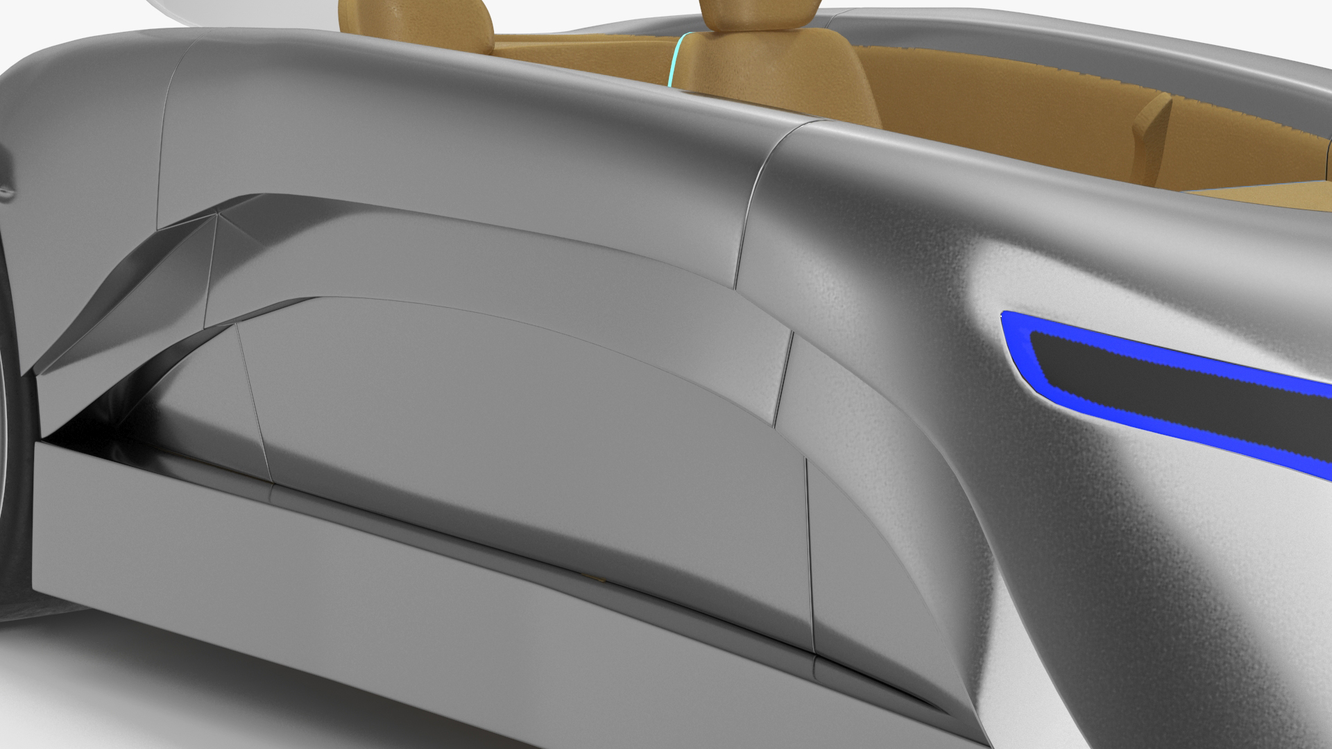 3D Sci-fi Car Trike Metallic Rigged for Cinema 4D