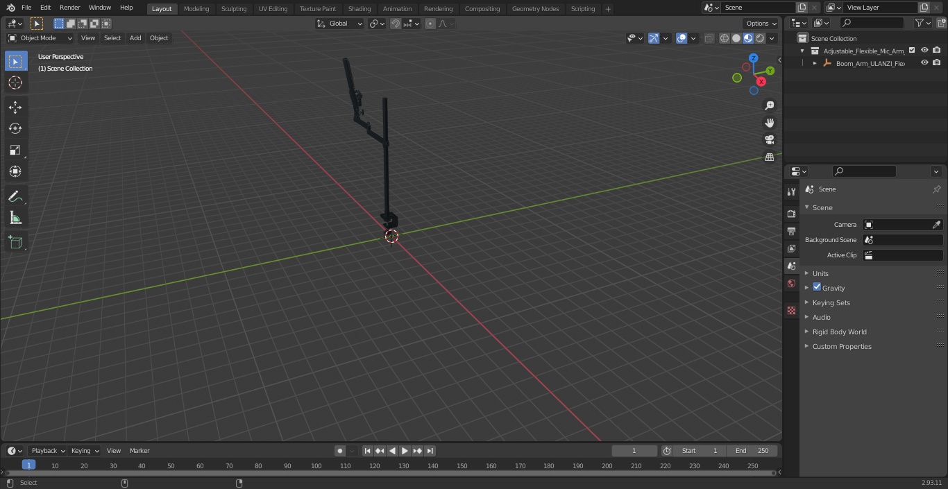 3D model Adjustable Flexible Mic Arm Boom Stand ULANZI