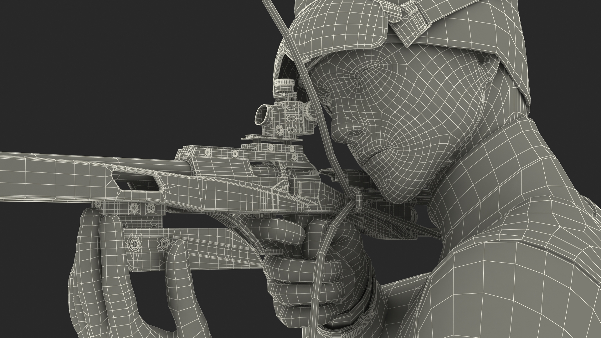 3D model Biathlete Fully Equipped Canada Team Standing Pose