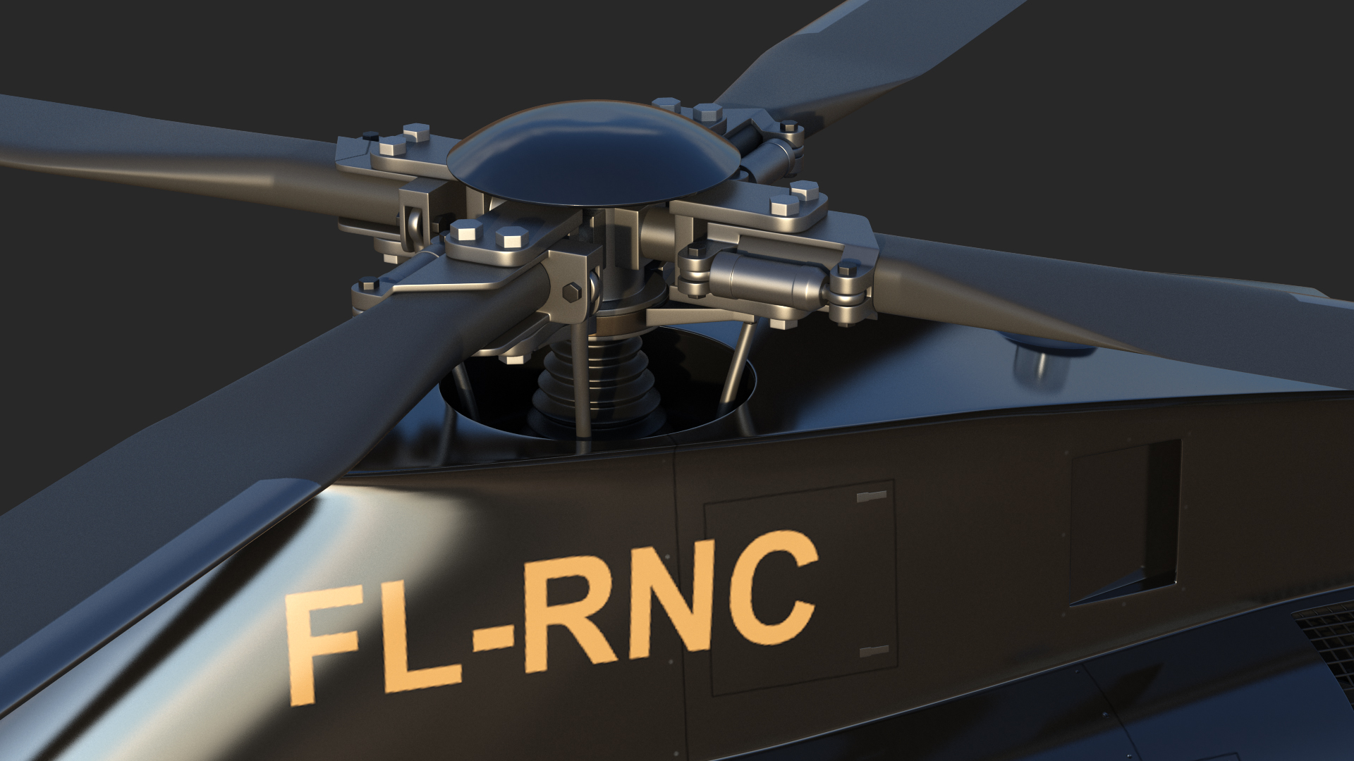 Agusta AW109S Grand Black Rigged 3D