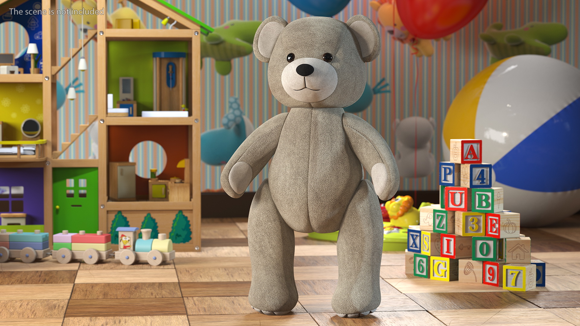 Teddy Bear Light Color Rigged 3D model