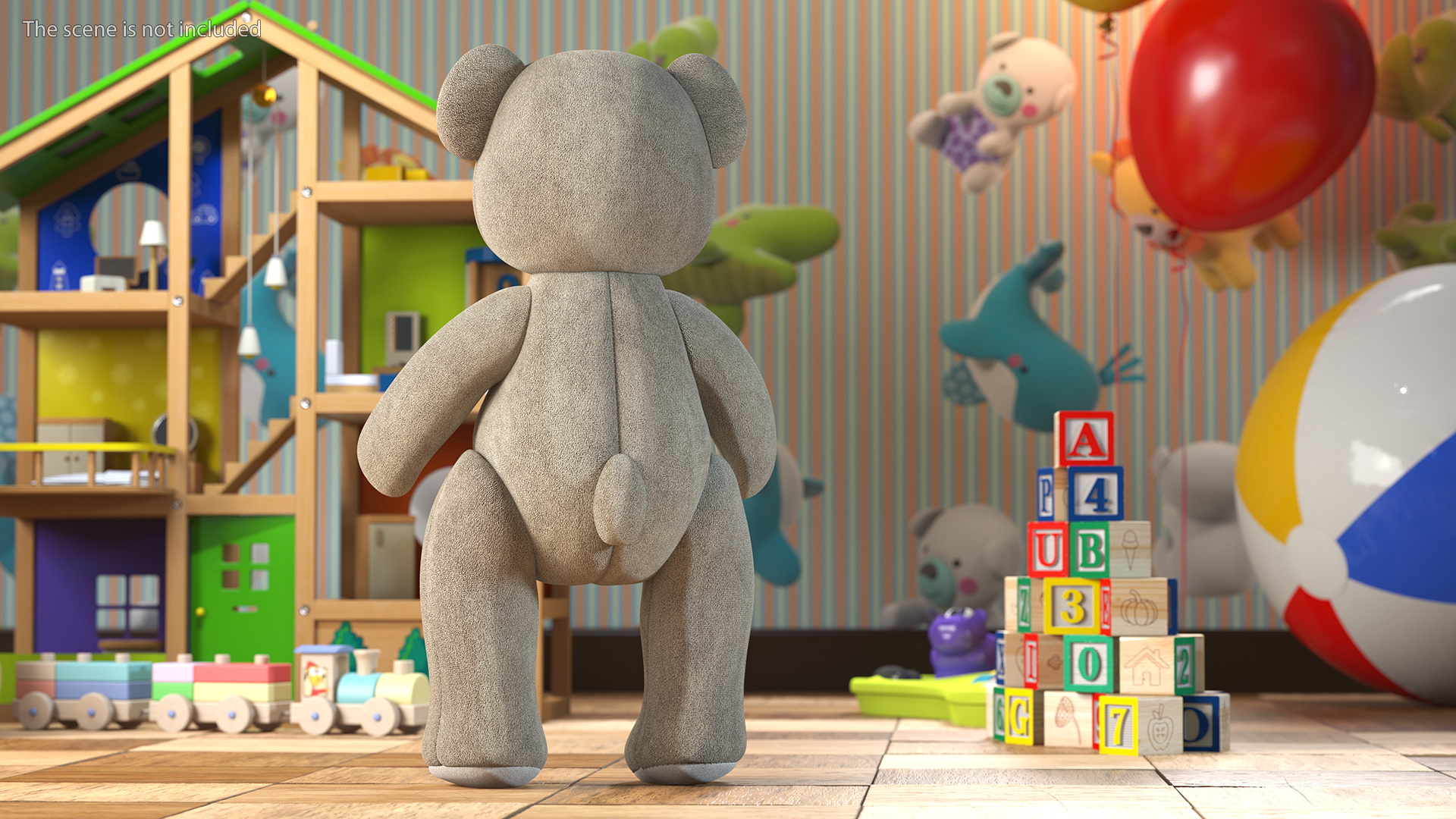 Teddy Bear Light Color Rigged 3D model