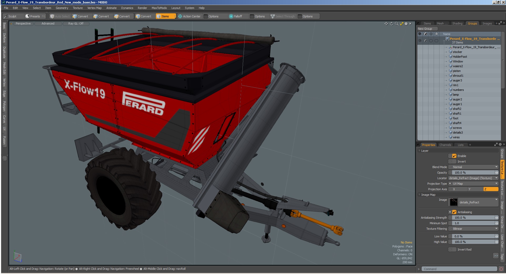 Perard X-Flow 19 Transbordeur Red New 3D