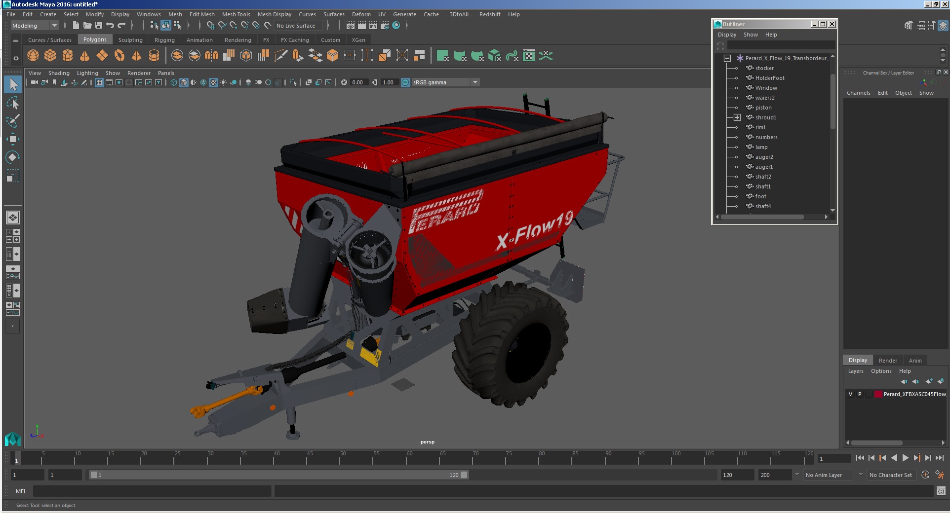 Perard X-Flow 19 Transbordeur Red New 3D