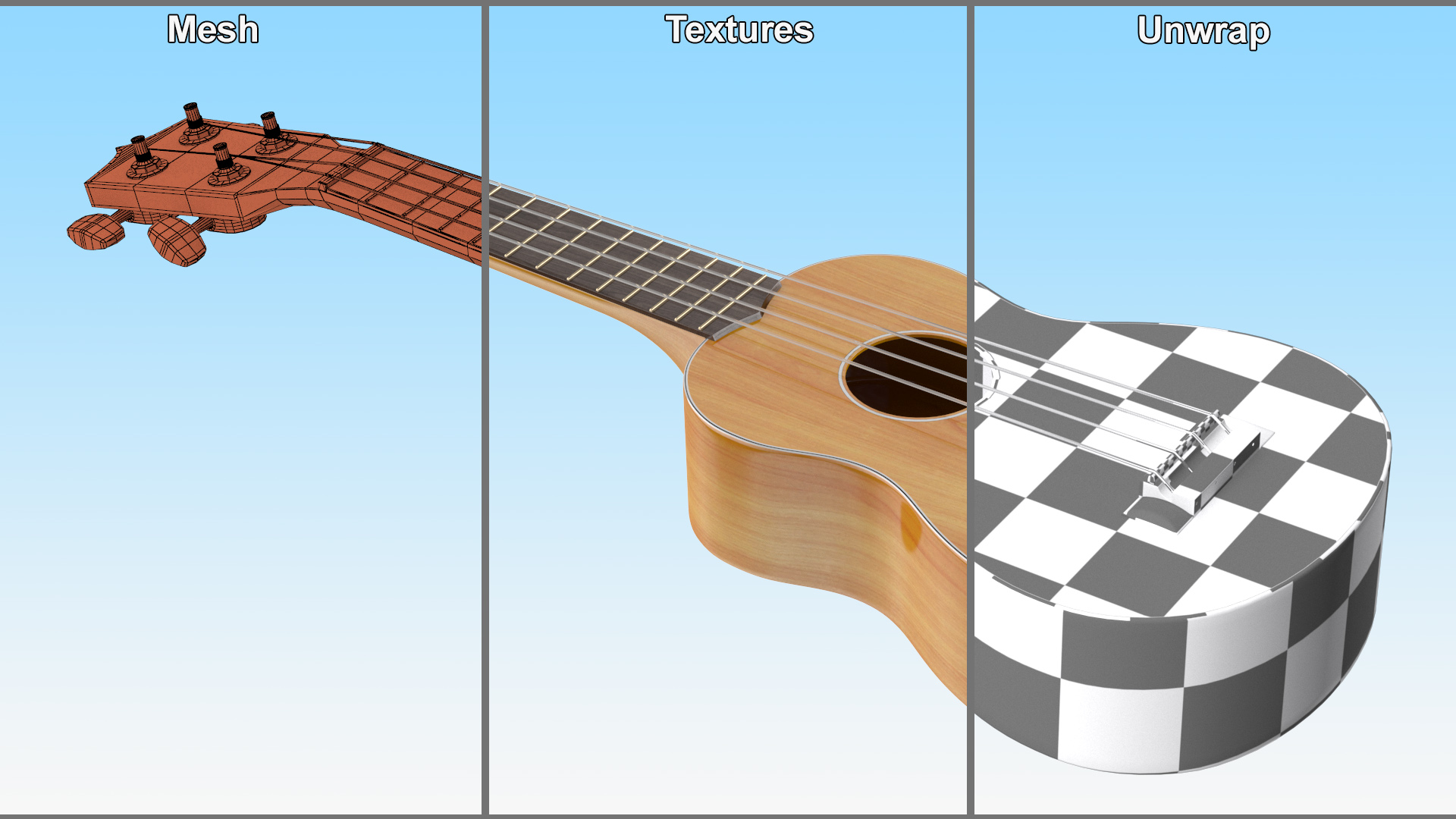 3D model Takamine Classic Ukulele Instrument