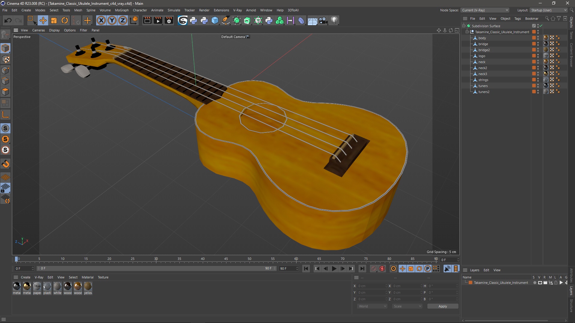 3D model Takamine Classic Ukulele Instrument