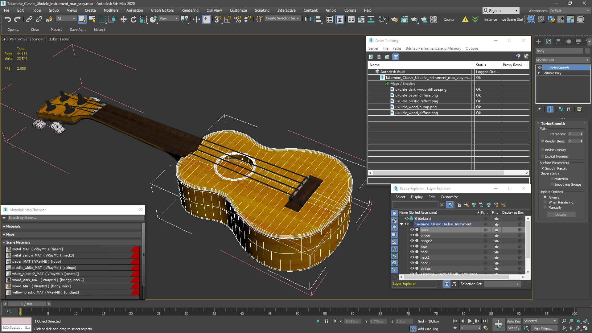 3D model Takamine Classic Ukulele Instrument