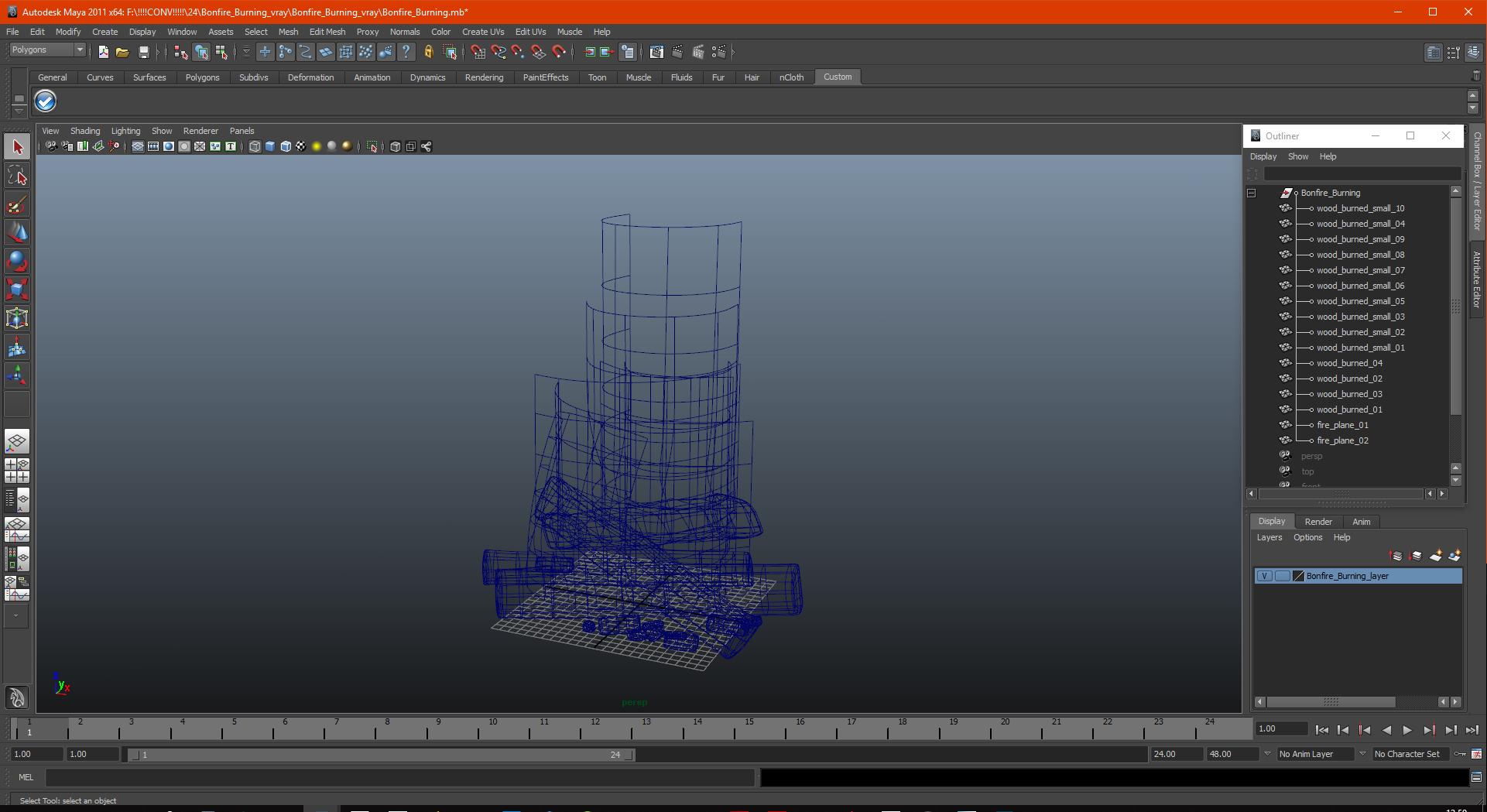 3D model Bonfire Burning