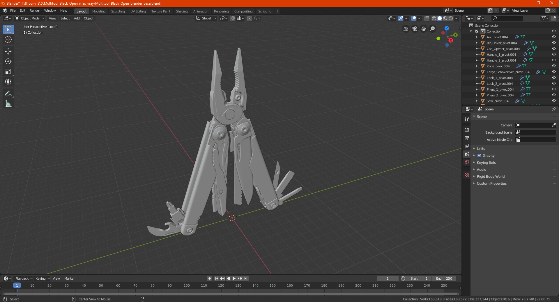 3D model Multitool Black Open