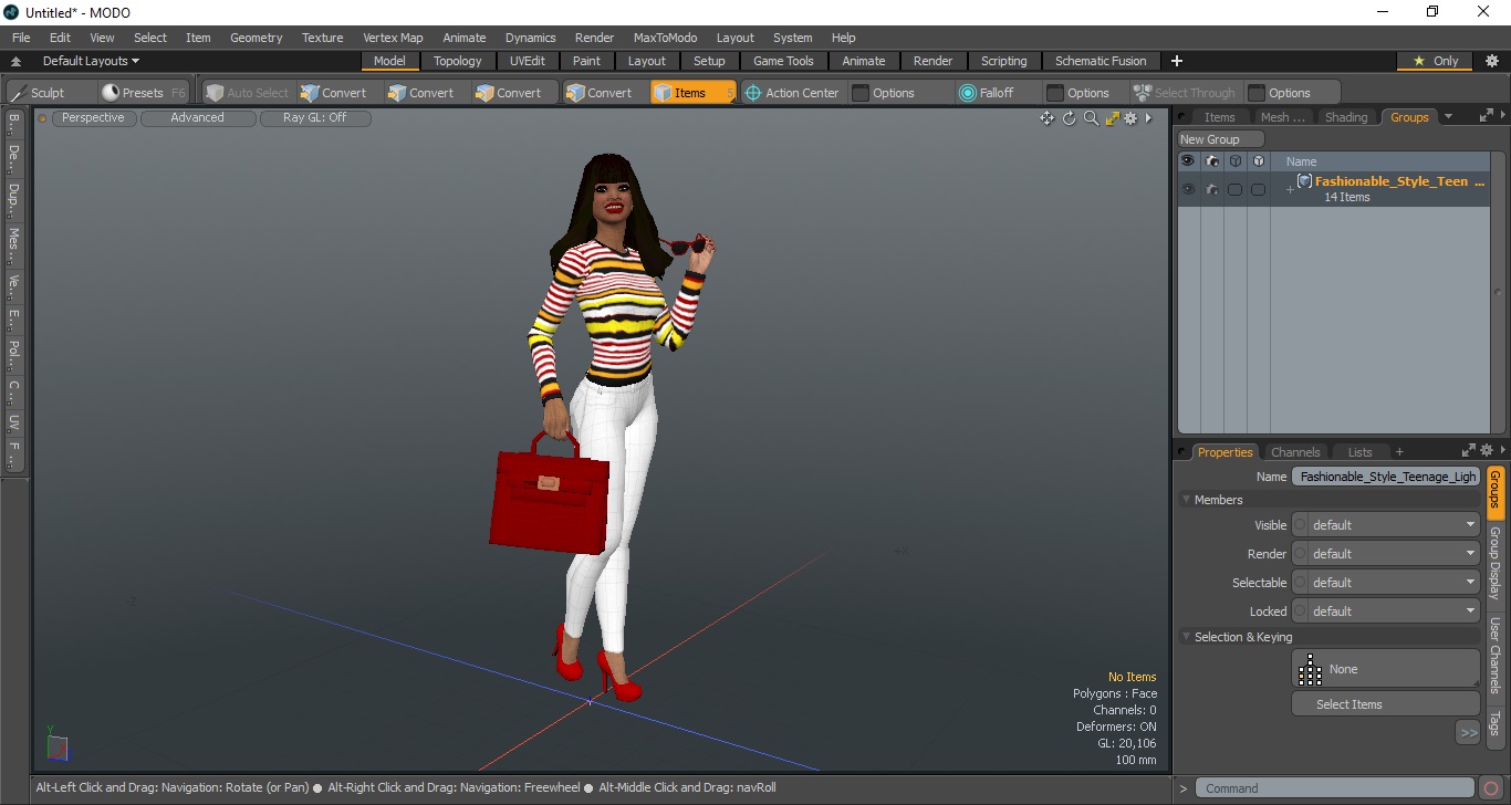 Fashionable Style Teenage Light Skin Black Girl 3D