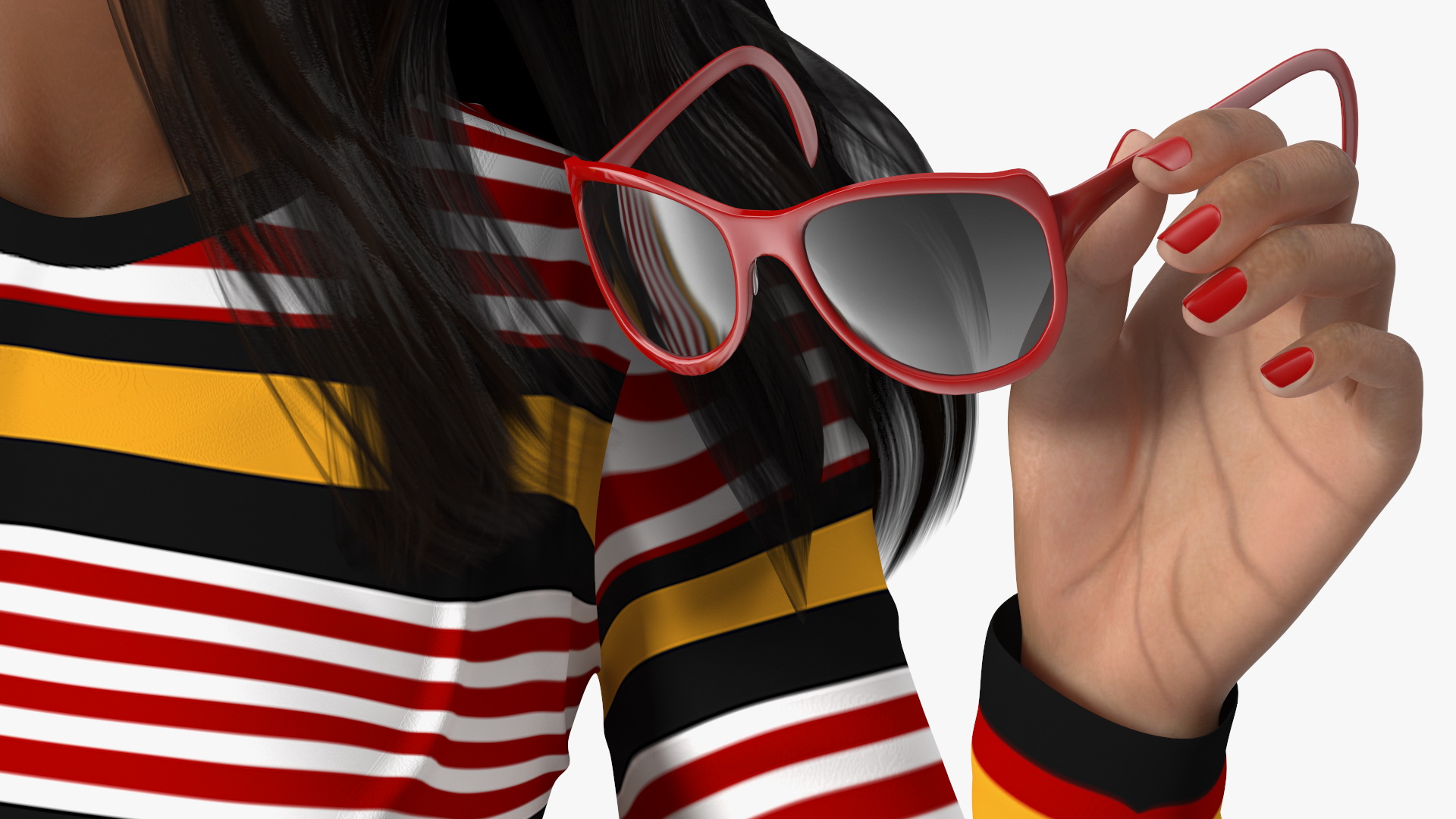 Fashionable Style Teenage Light Skin Black Girl 3D