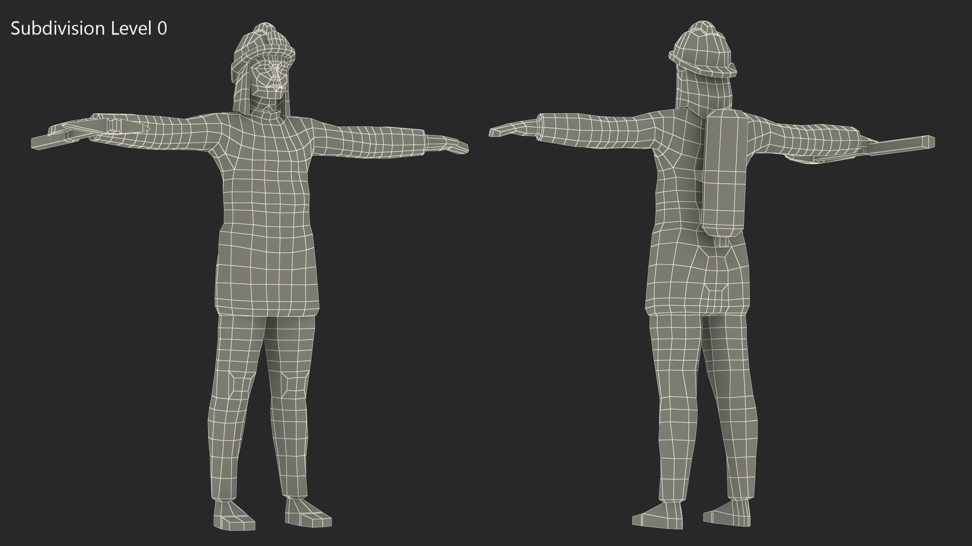 3D Firefighter Low Poly Rigged for Cinema 4D