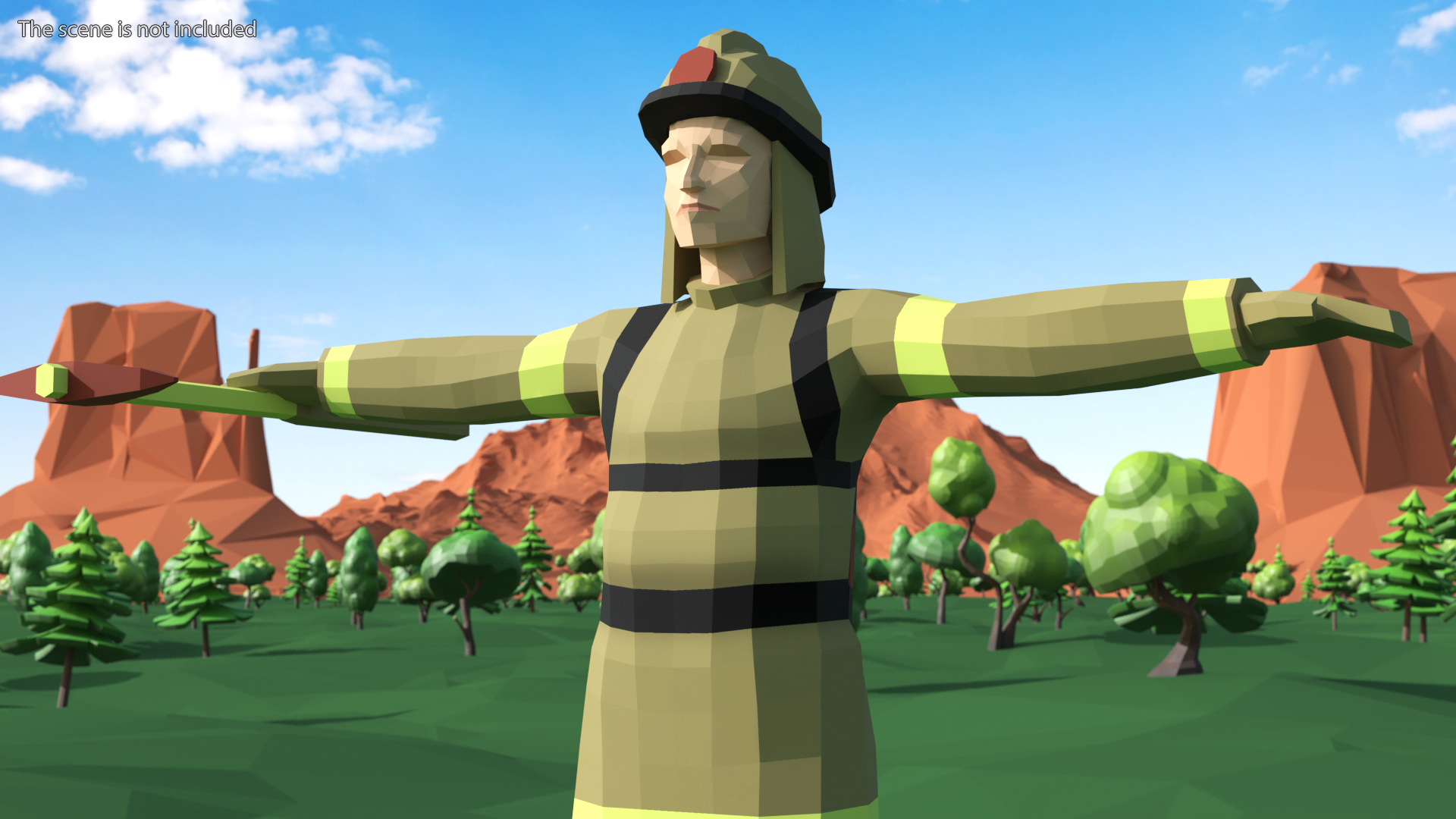 3D Firefighter Low Poly Rigged for Cinema 4D