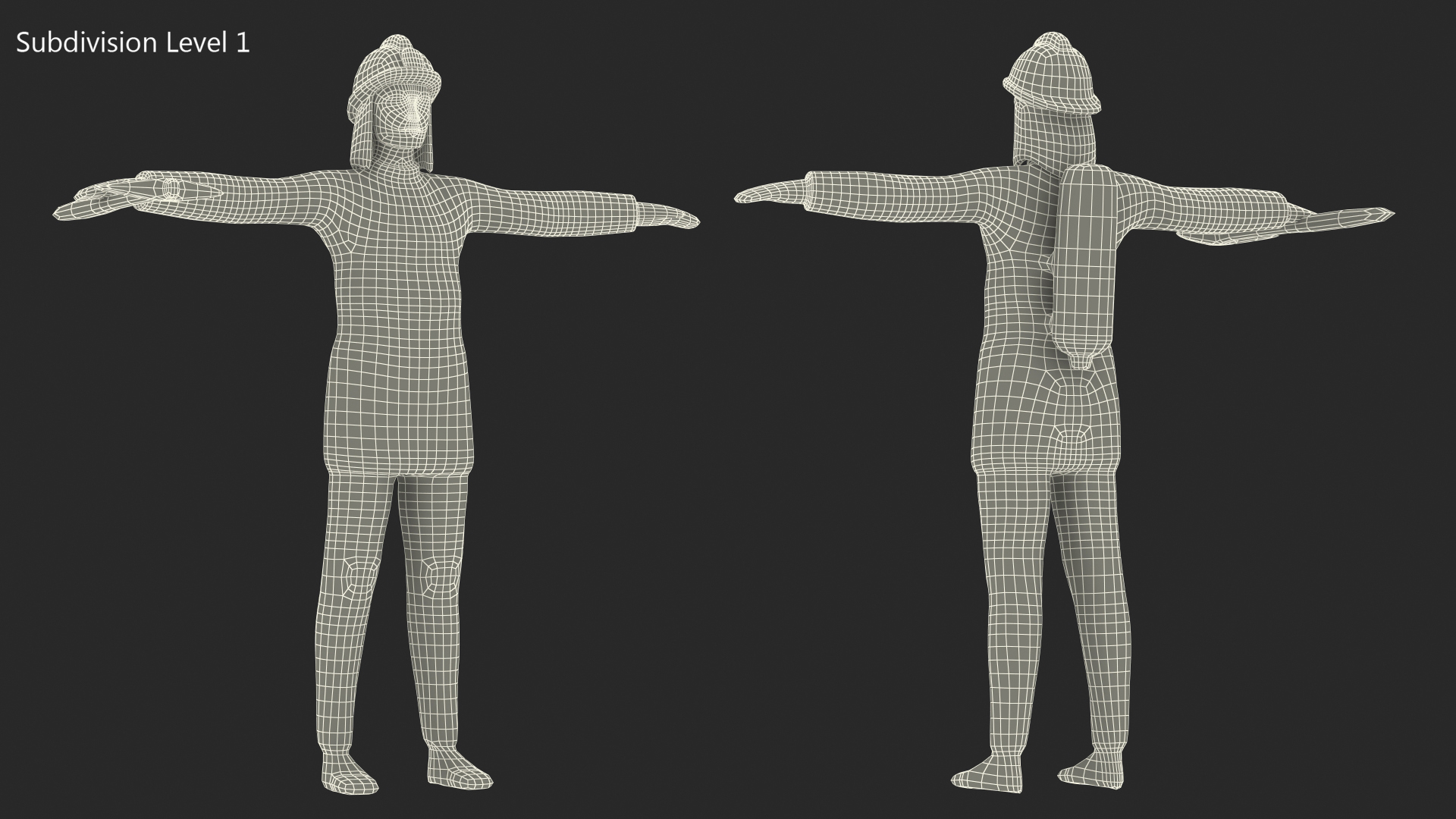 3D Firefighter Low Poly Rigged for Cinema 4D
