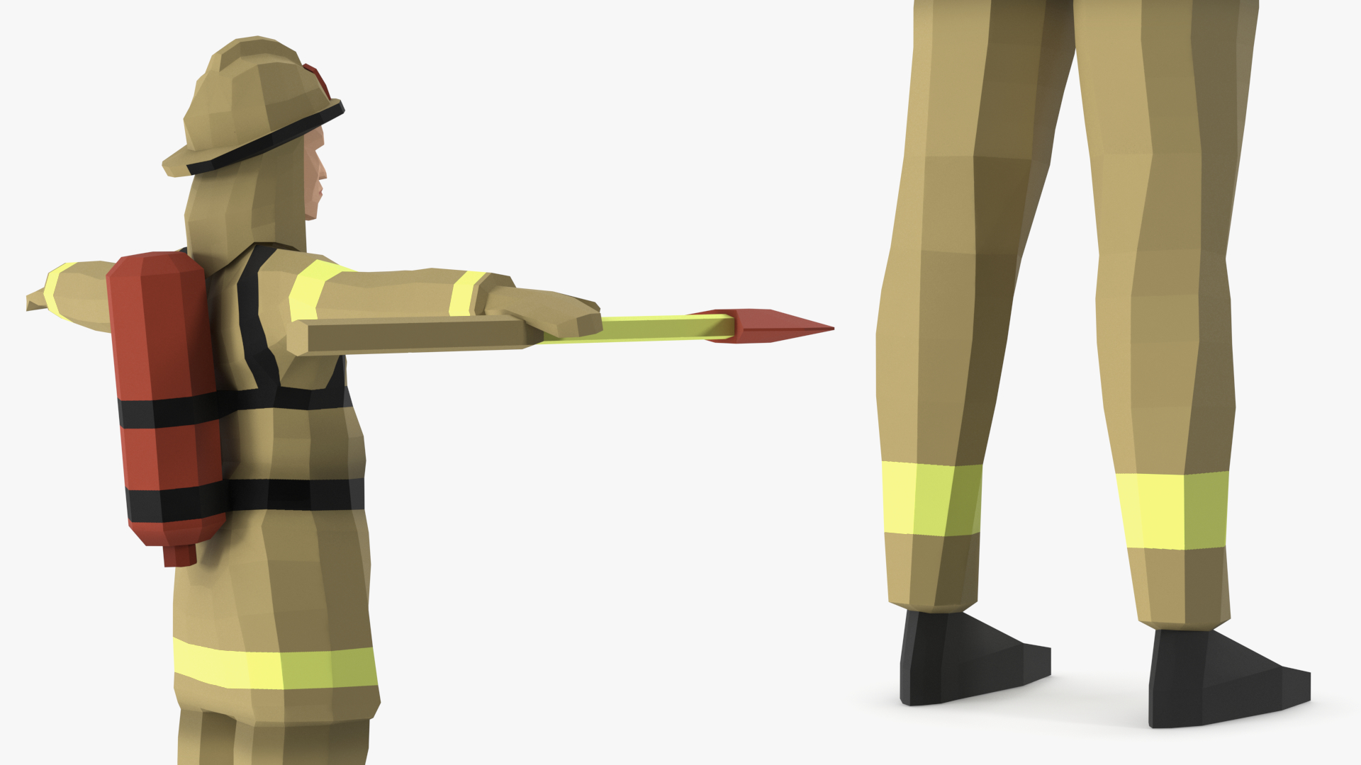 3D Firefighter Low Poly Rigged for Cinema 4D