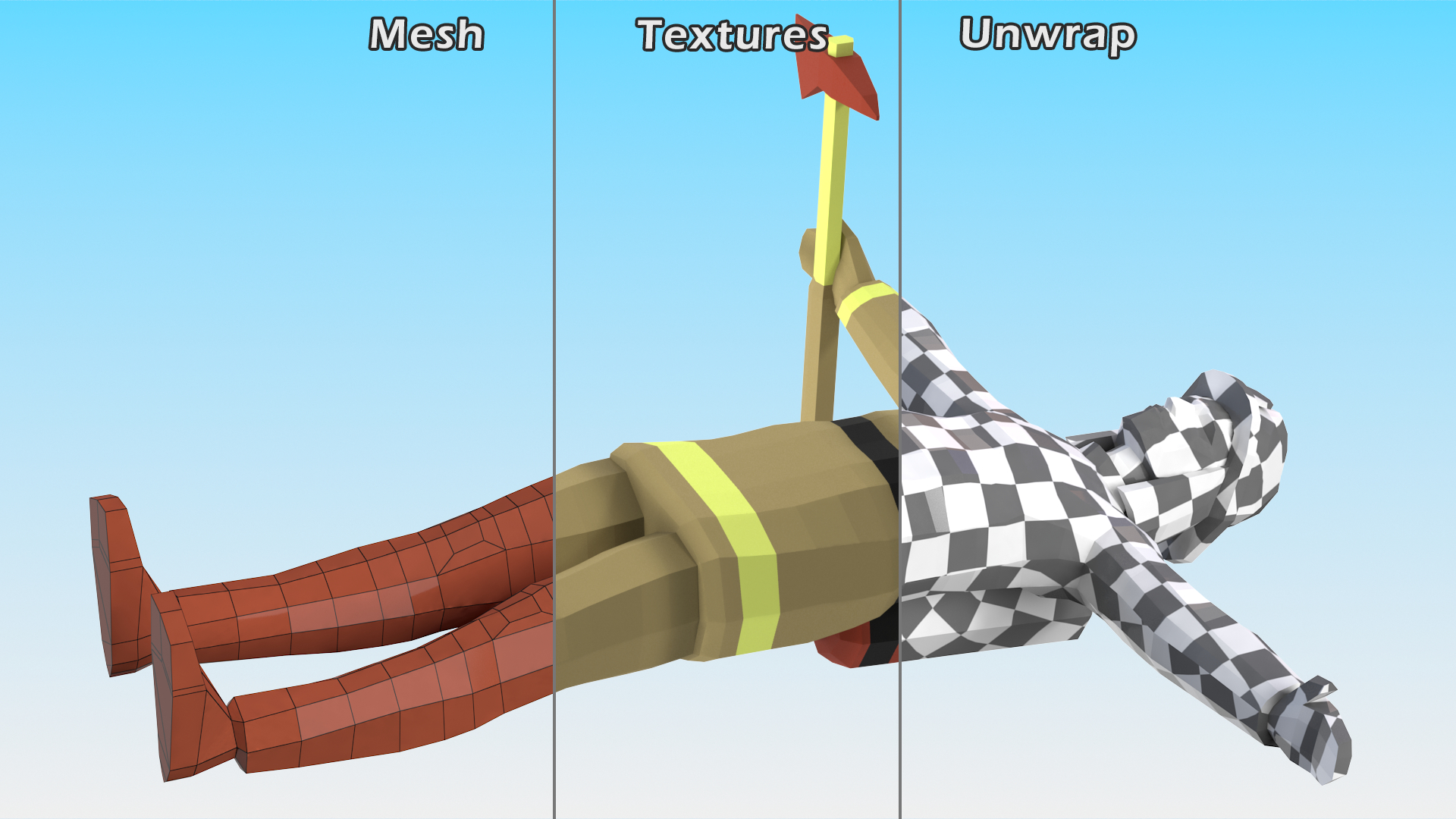 3D Firefighter Low Poly Rigged for Cinema 4D