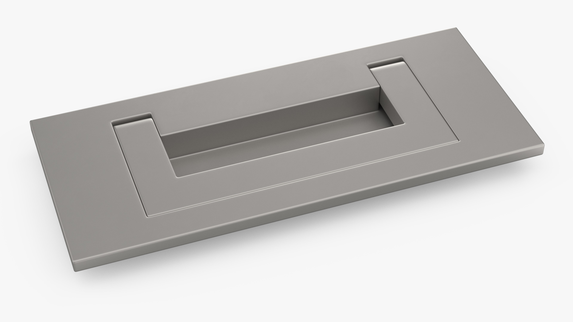 3D model Kitchen Cabinet Handle Recessed Rectangular Silver