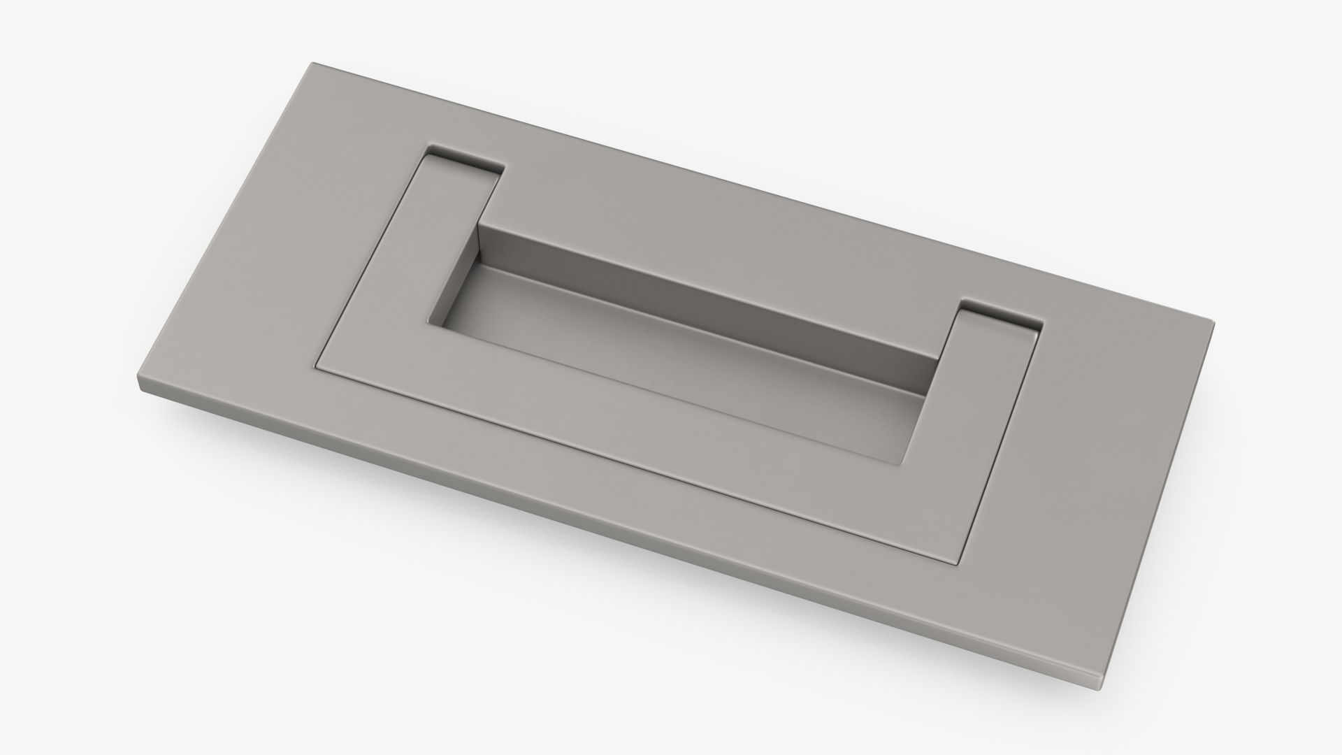3D model Kitchen Cabinet Handle Recessed Rectangular Silver