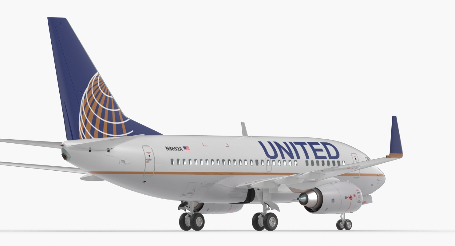 Boeing 737 600 United Airlines Rigged 3D