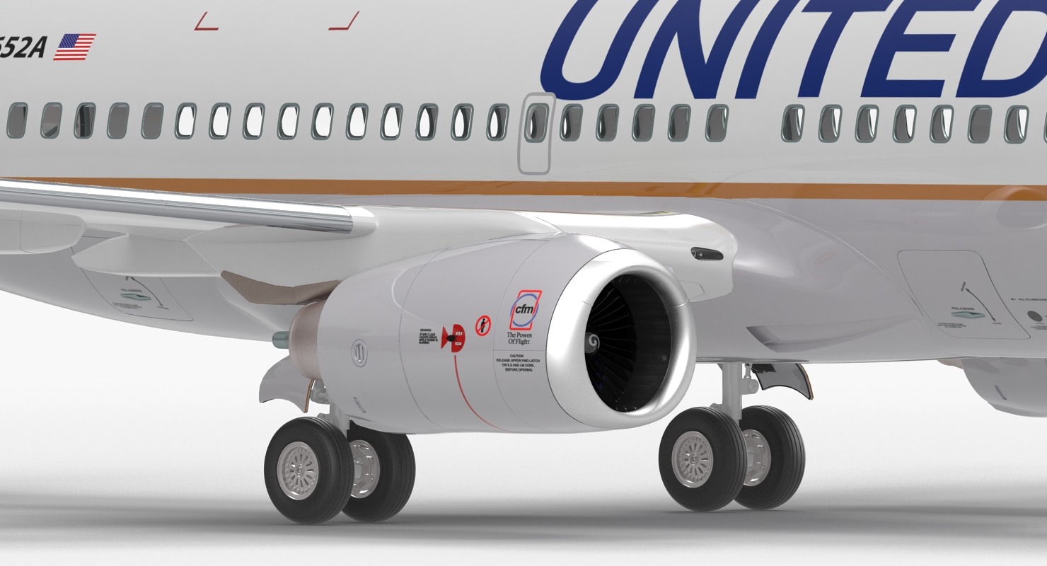 Boeing 737 600 United Airlines Rigged 3D