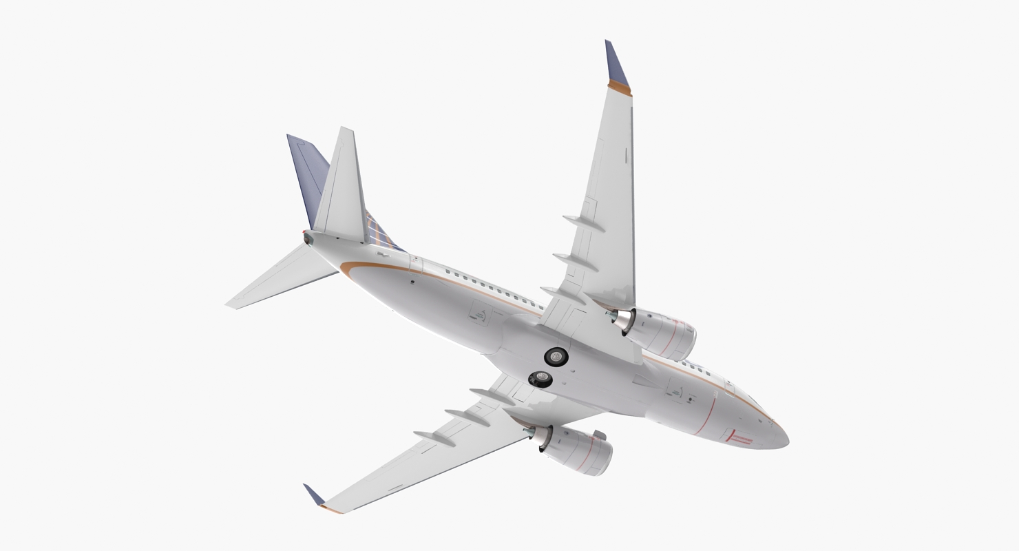 Boeing 737 600 United Airlines Rigged 3D
