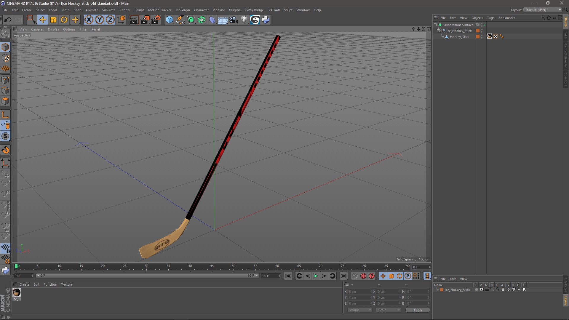 3D Ice Hockey Stick