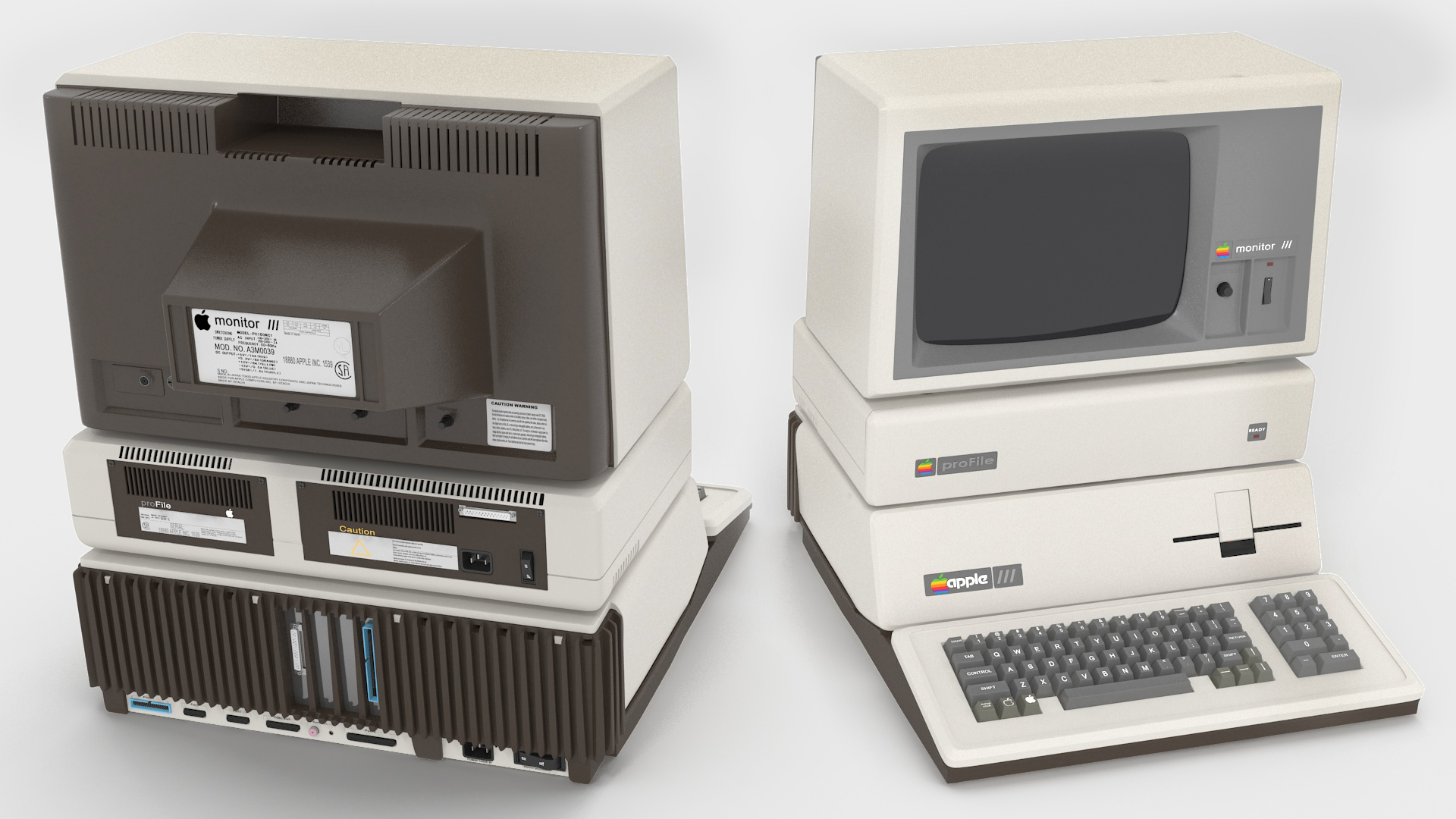 3D Vintage Apple III Computer